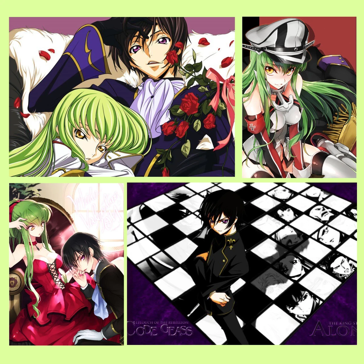Code Geass Unframed Canvas Poster, Lelouch and C.C. Anime Canvas Wall Decor for Bedroom Living Room Home Decoration