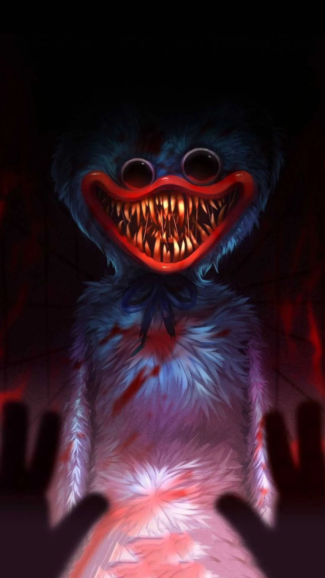 Download Poppy Playtime Huggy Wuggy's Scary Smile Wallpaper