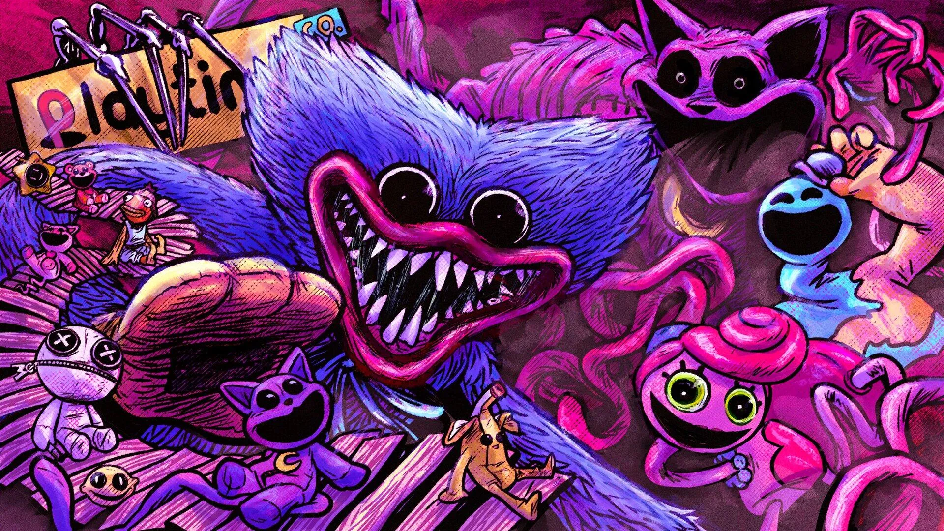 Download Video Game Fortnite Poppy Playtime HD Wallpaperx1080