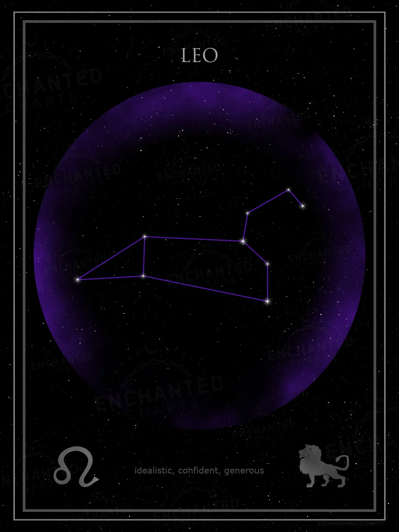 Leo Zodiac Sign Star Print