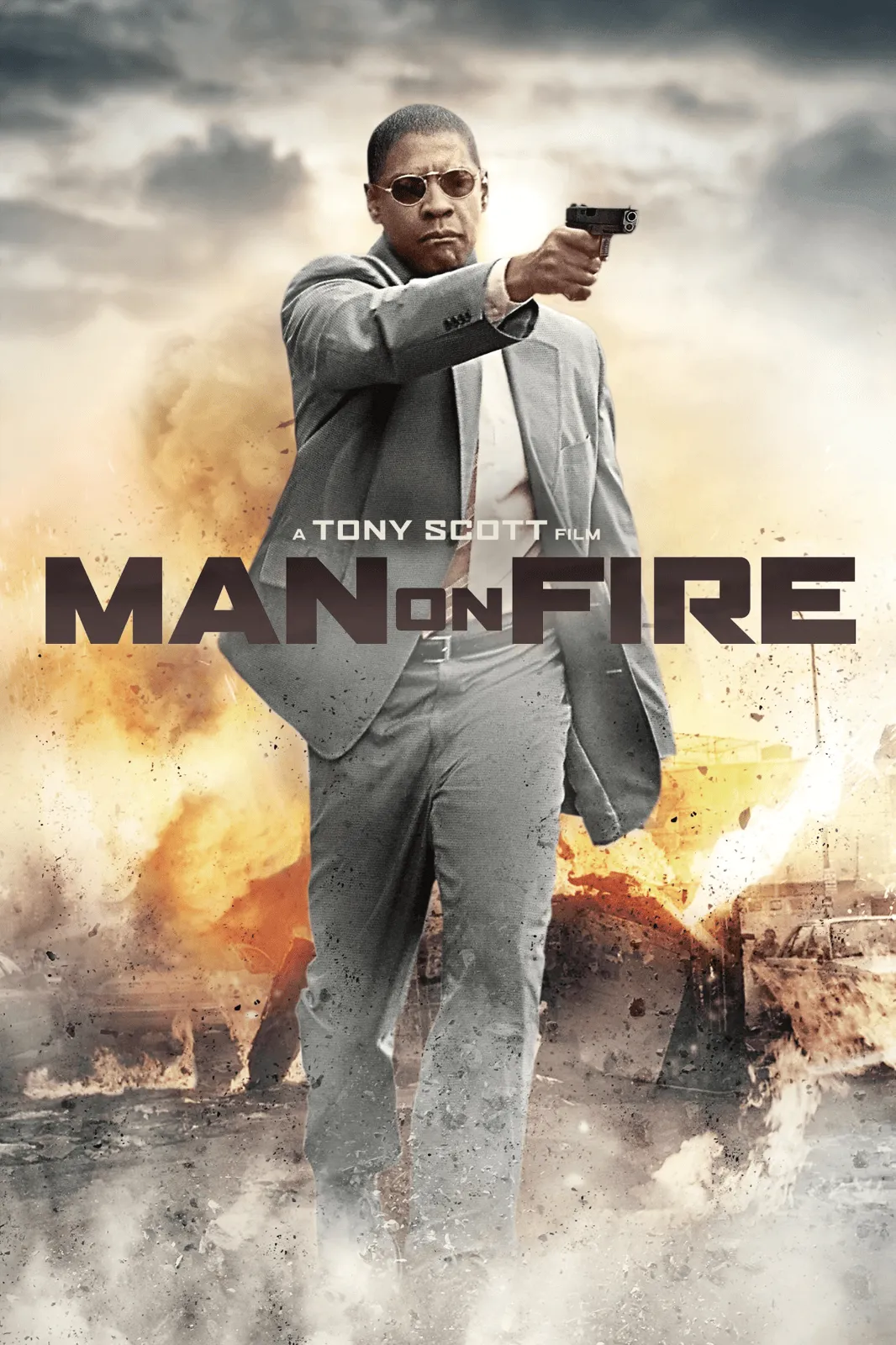 Man on Fire Movie Poster Denzel Washington Gun Dakota Fanning