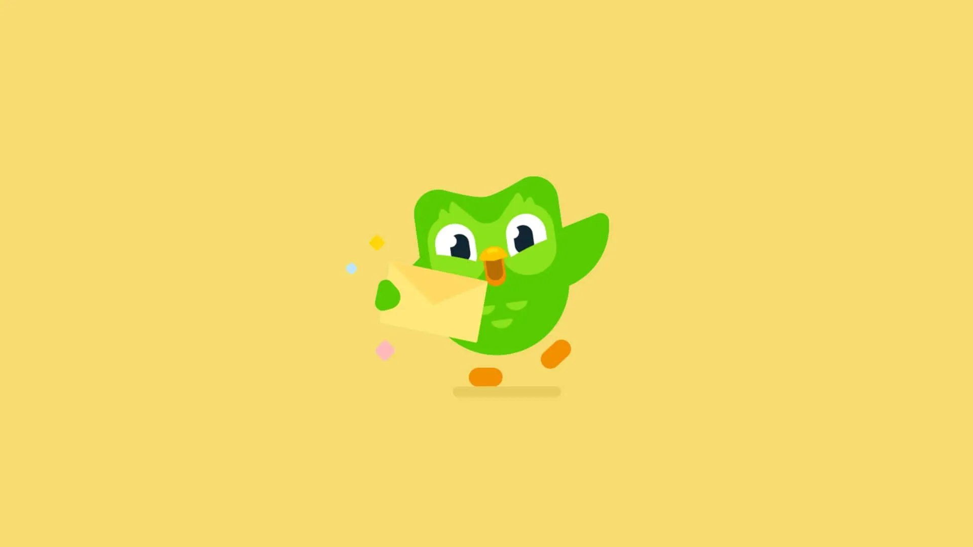 Download Duolingo Owl Celebrates Success Wallpaper