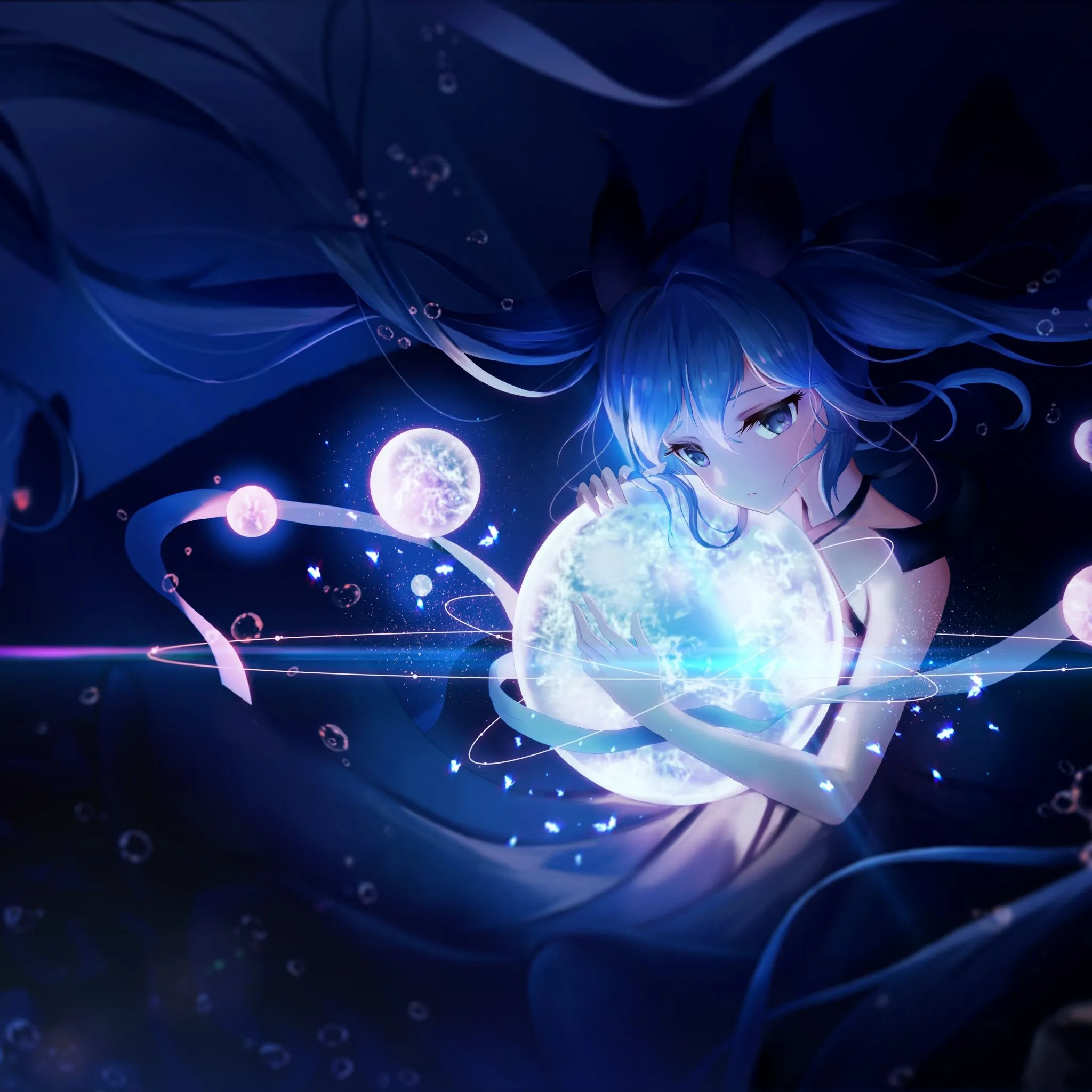 Hatsune Miku Wallpaper 4K, 5K, Anime girl, Dream, Cosmos