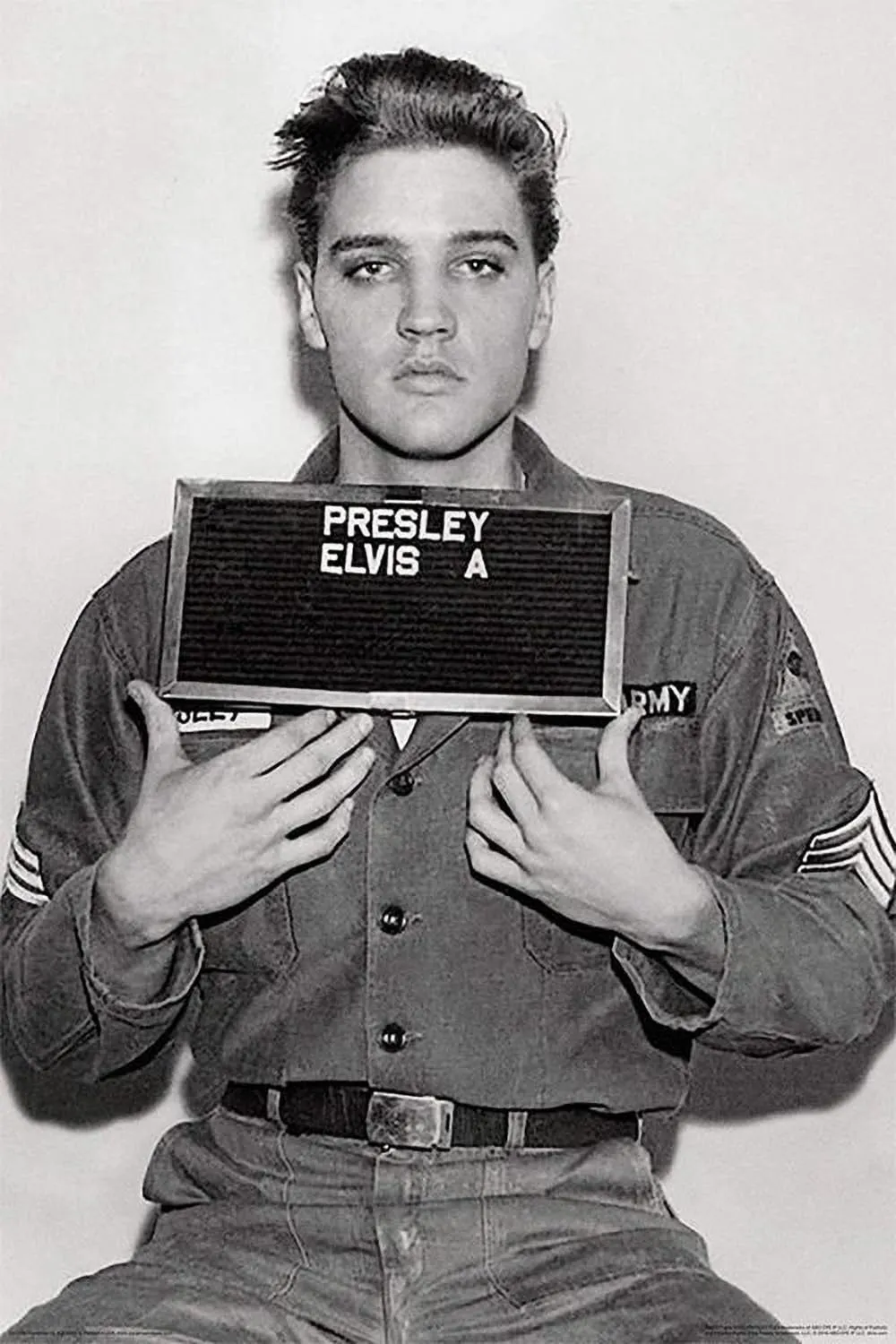 BUY ART FOR LESS Officially Licensed Young Elvis Presley Enlistment in Army Art Poster x 24 Inch Print Paper to Frame