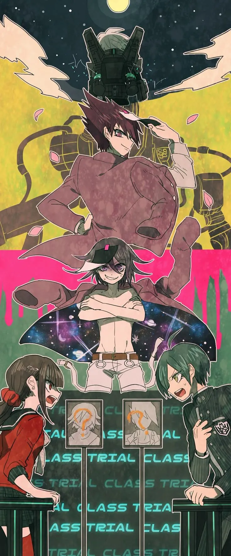 Kiibo, Kaito Momota, Oma Kokichi, Maki Harukawa and Saihara Shuichi // New DanganRonpa V3 Killing Harmony