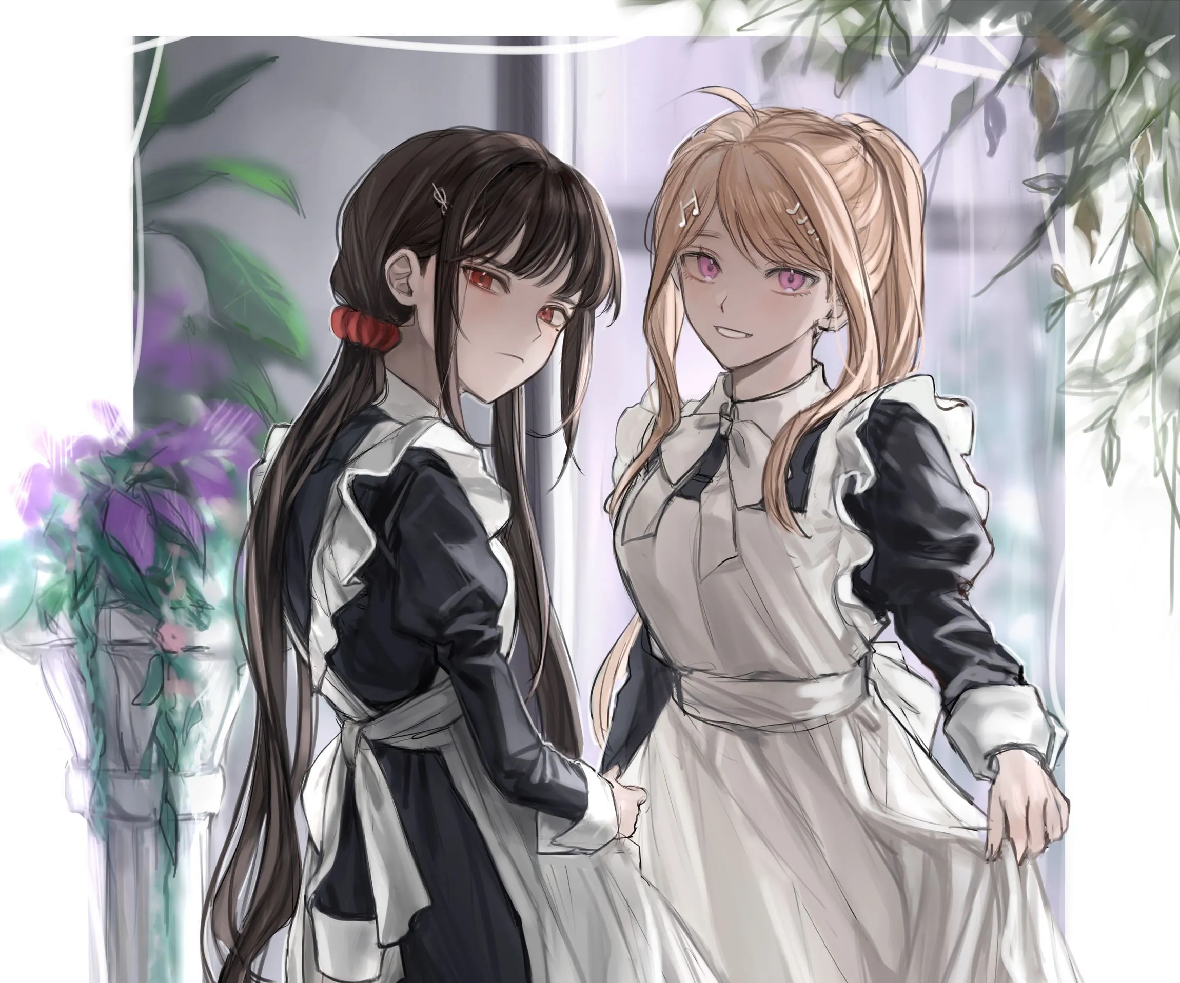 Phone wallpaper: Maki Harukawa, Video Game, Danganronpa V3: Killing Harmony, Kaede Akamatsu, Maid, Danganronpa 515792