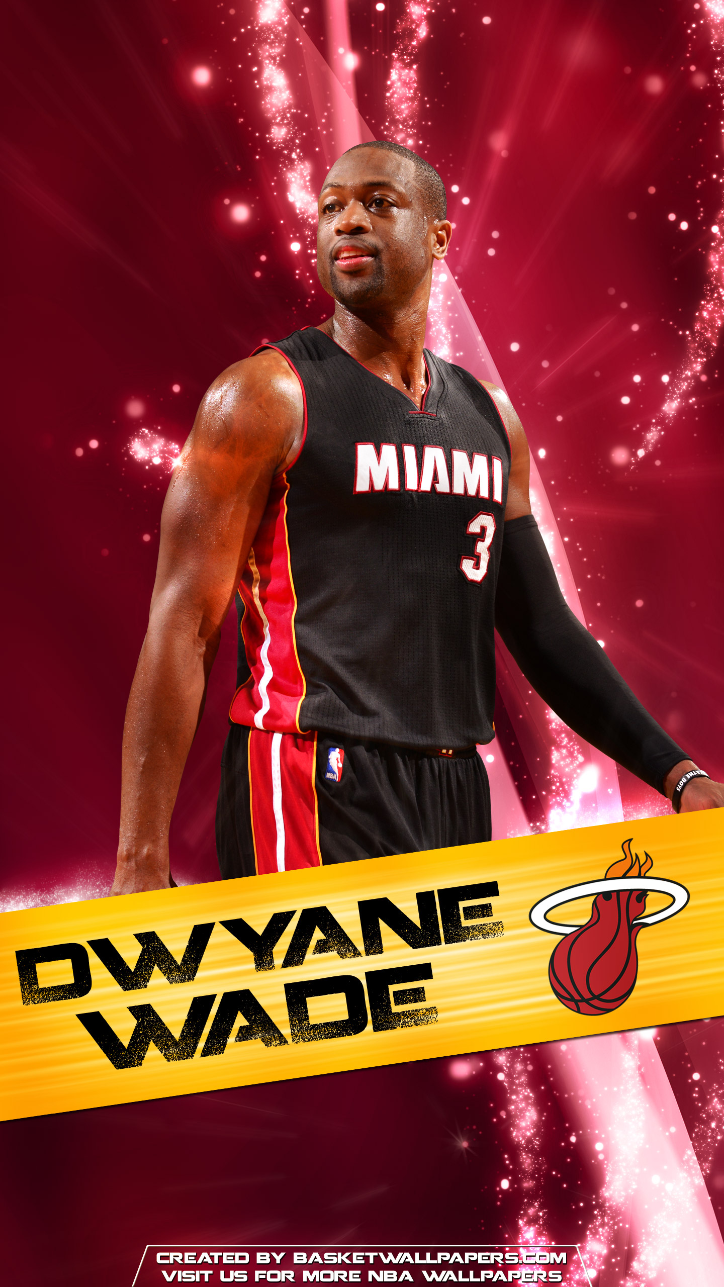 Dwyane Wade Miami Heat 2016 Mobile Wallpaper
