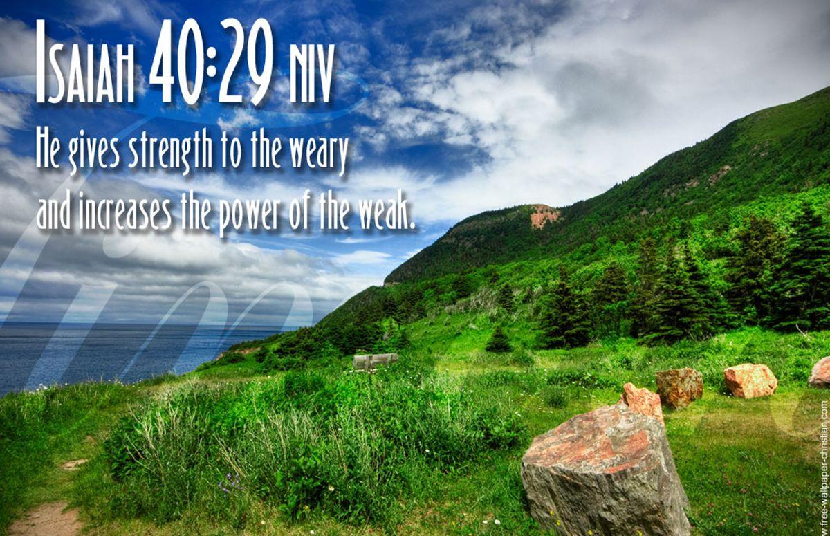 Bible Verse On Strength Isaiah 40:29 Scripture Wallpaper. TOHH