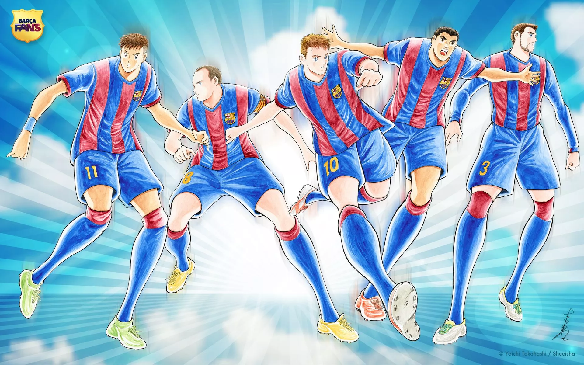 FC Barcelona Wallpaper By 'Captain Tsubasa' Artist Yoichi Takahashi