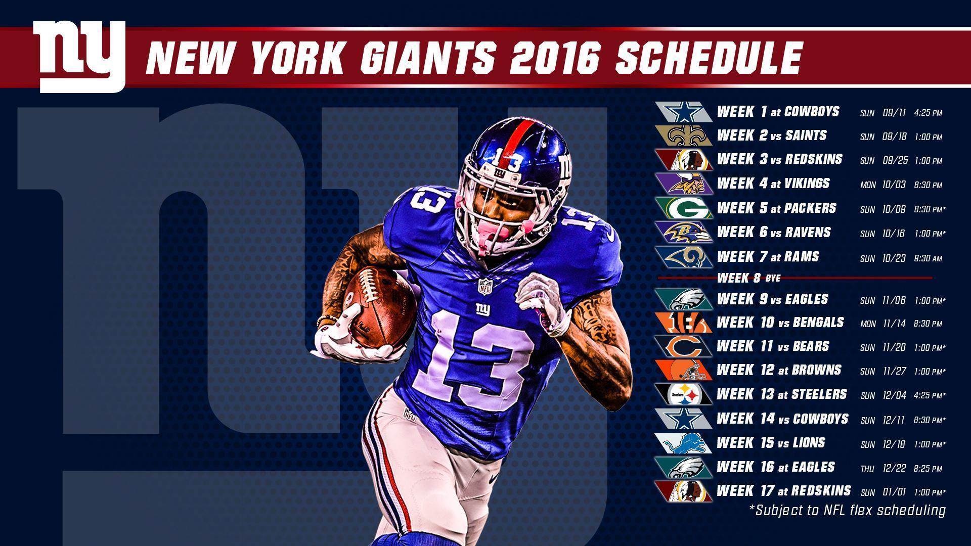 Download the Giants 2016 schedule desktop wallpaper