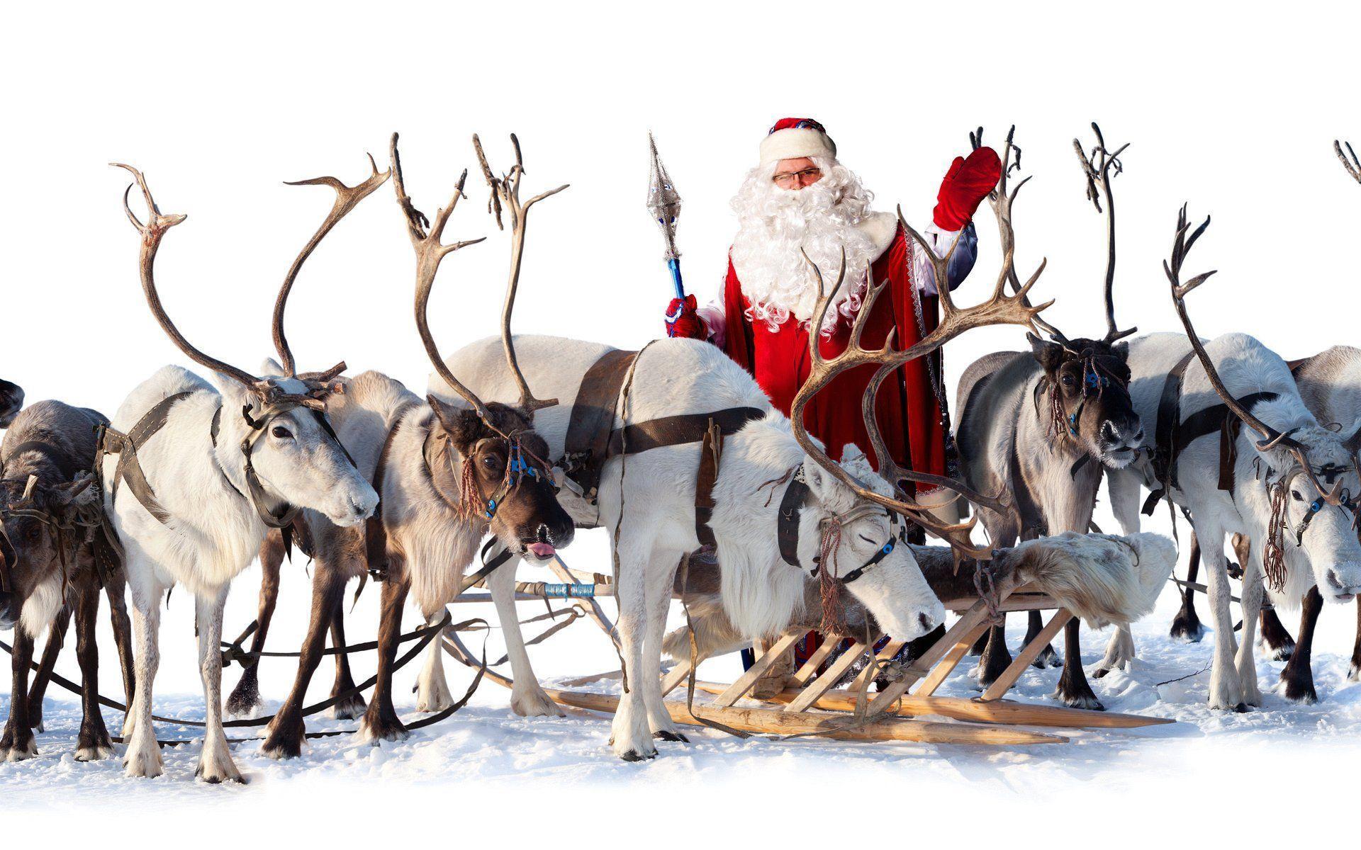 Z Wallpaper Christmas Santa Claus With The Reindeer x 1200