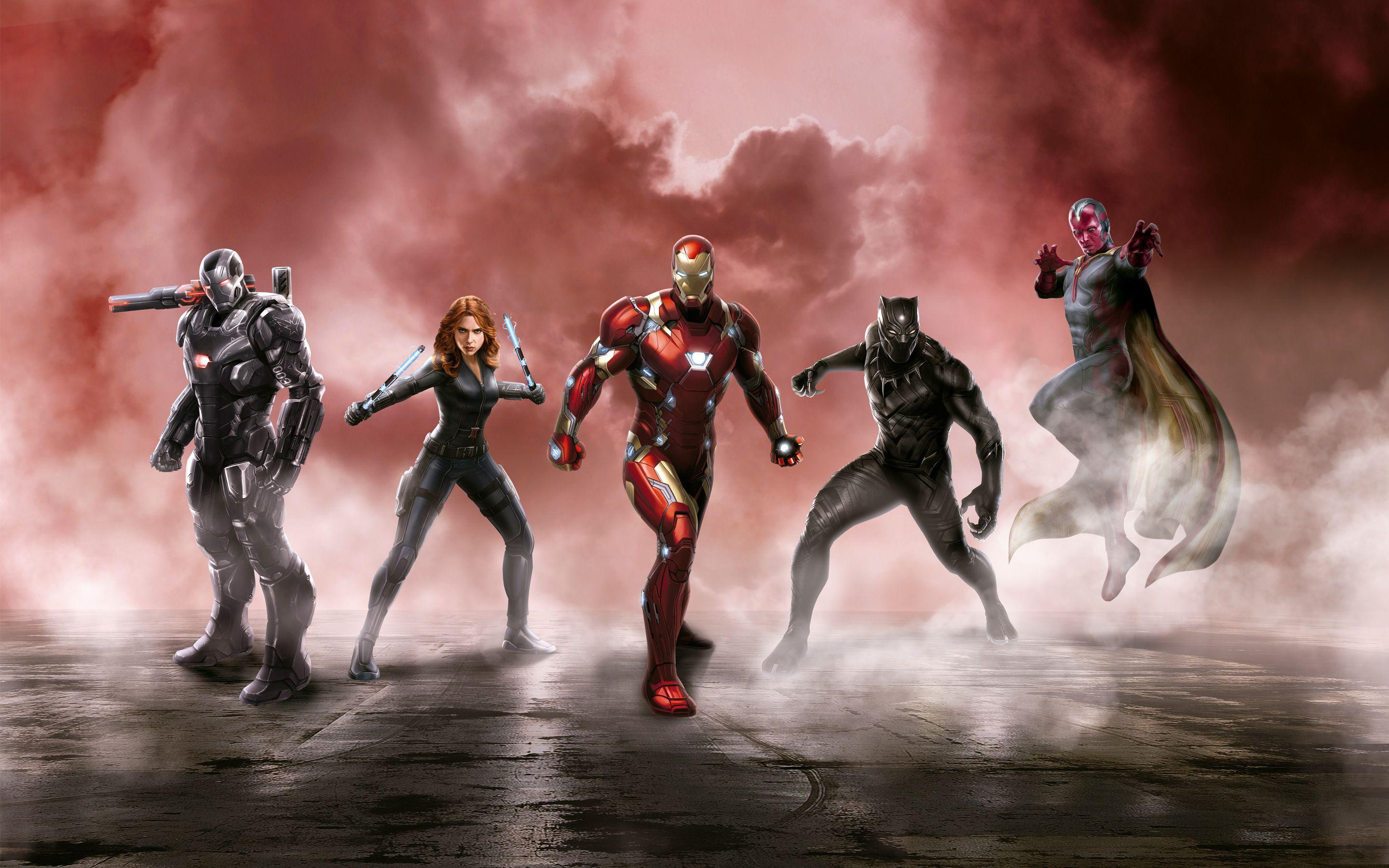 Captain America Civil War Cast 5K Wallpaper