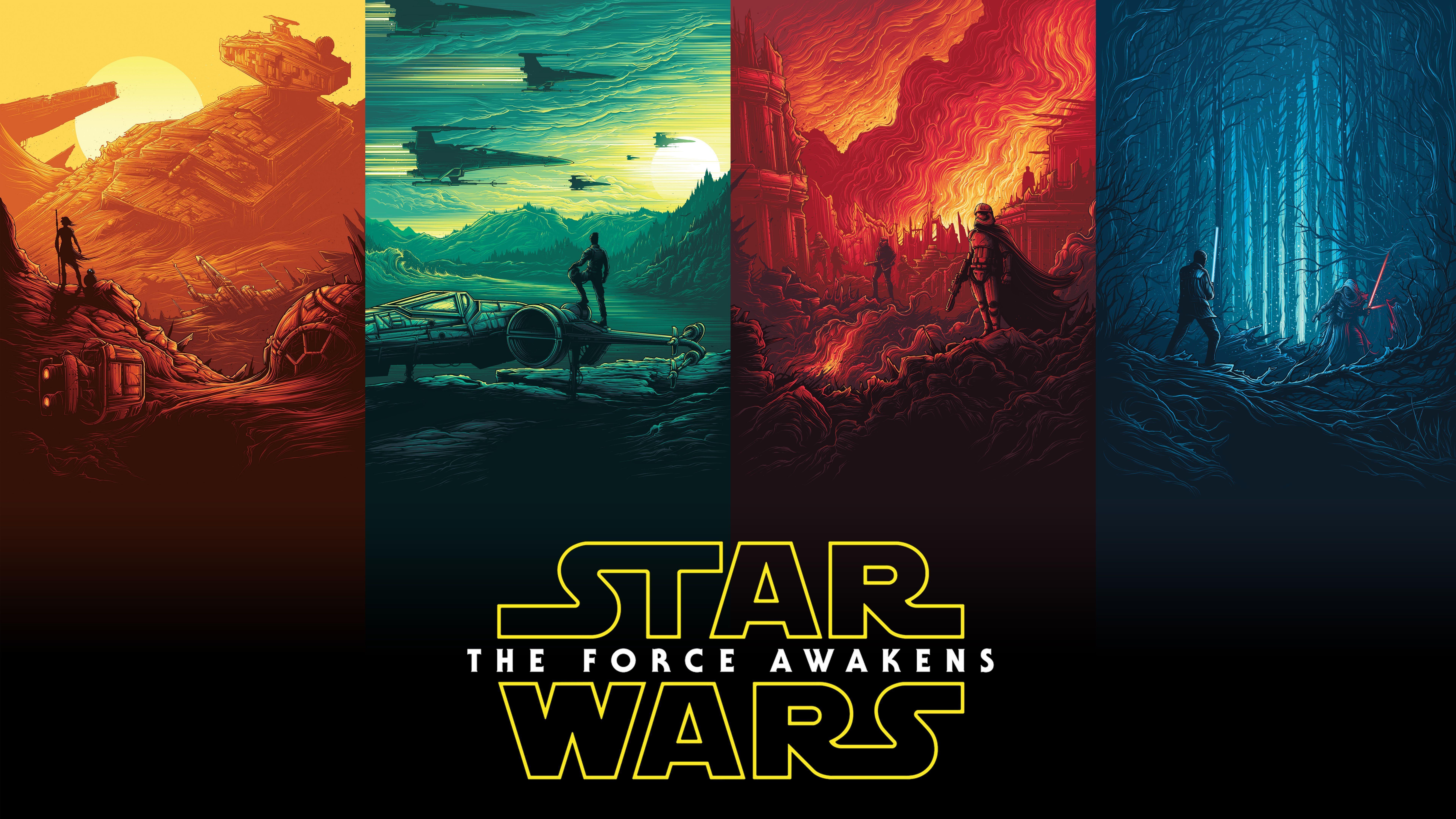 Rey Finn Kylo Ren Han Solo Luke Skywalker Star Wars Wallpapers