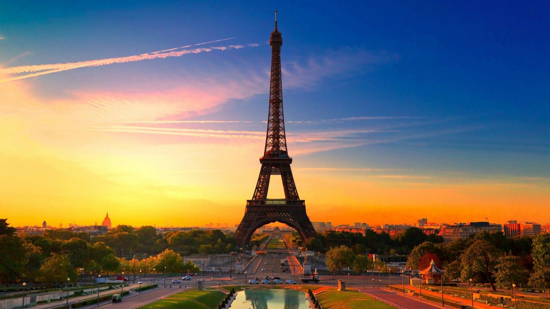 Paris colorful sunset Ultra HD wallpapers