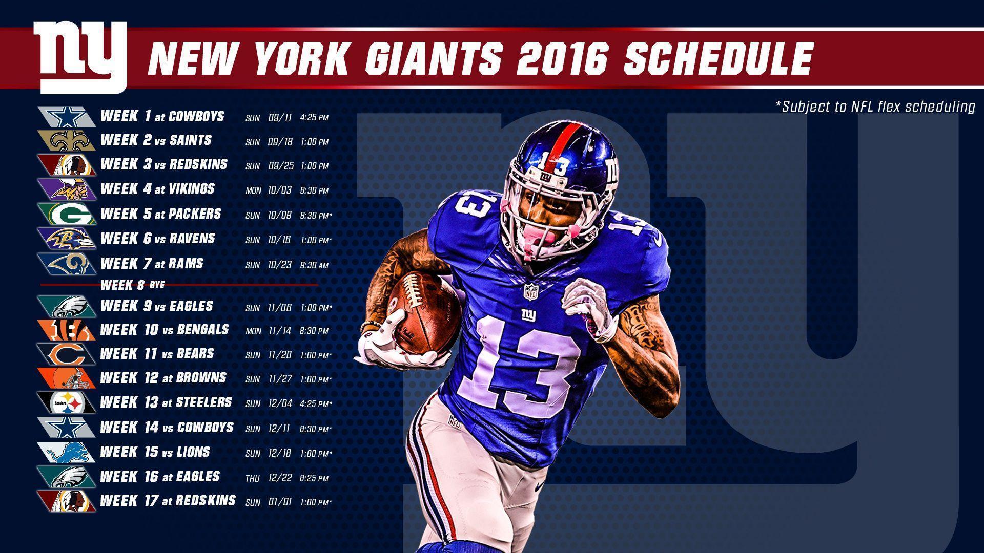 Download the Giants 2016 schedule desktop wallpapers