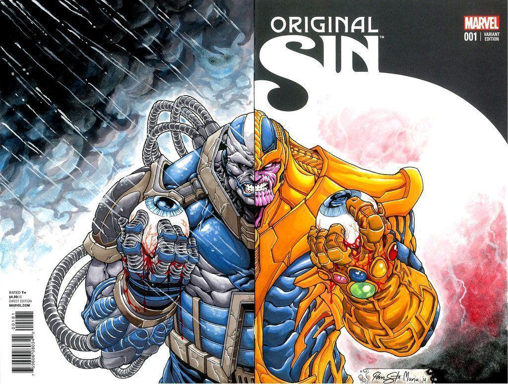 Drawings of Thanos from Marvel Comics