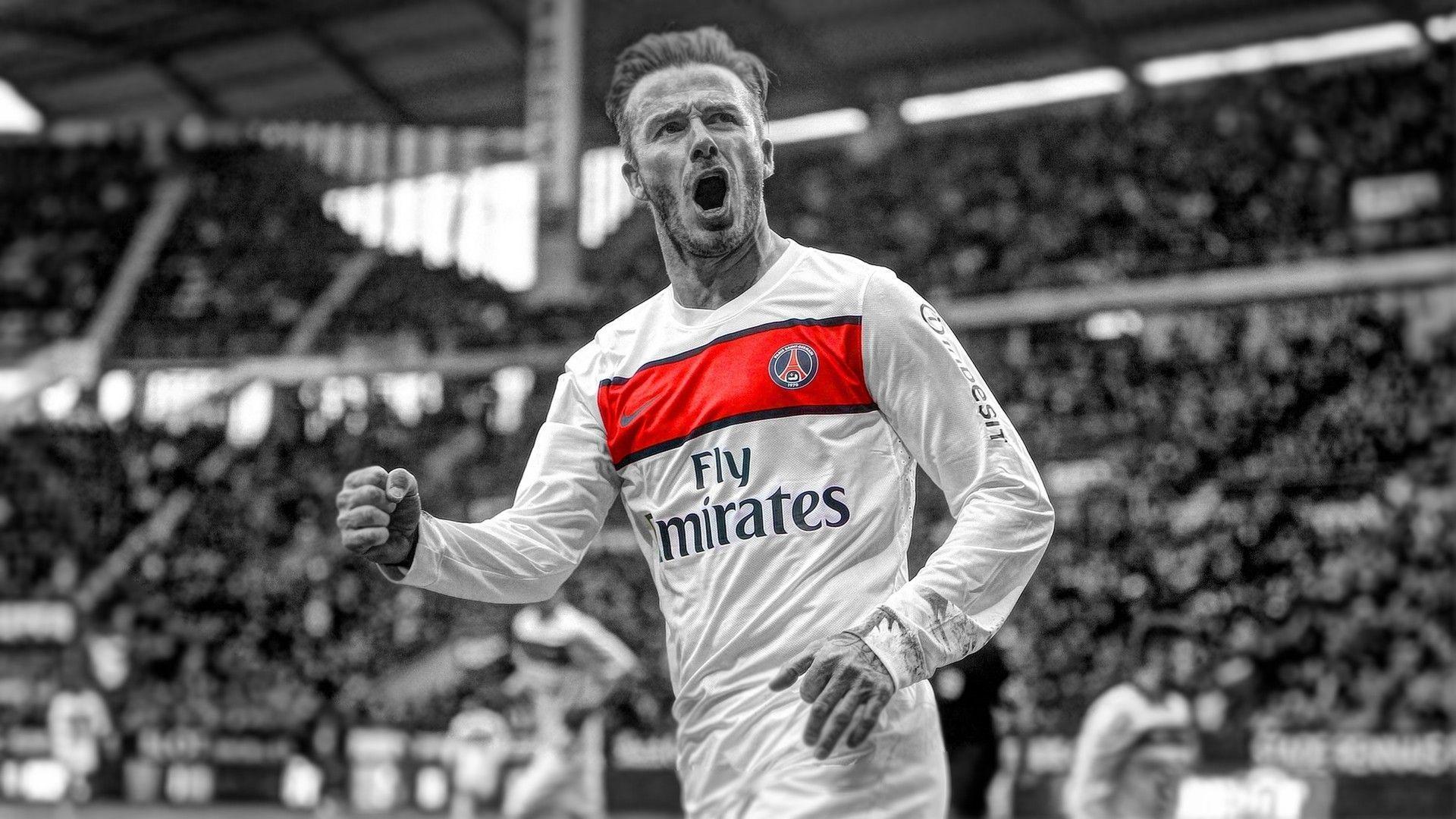 soccer, David Beckham, HDR photography, selective coloring, PSG