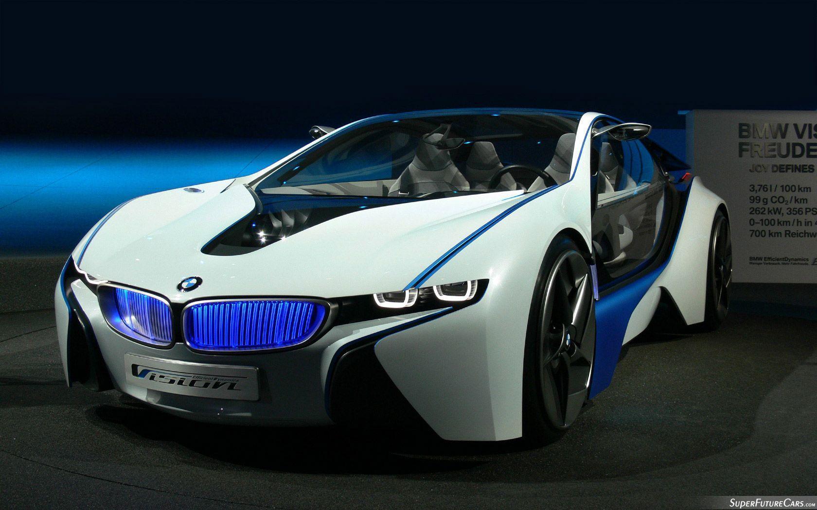 BMW i8 Spyder White Blue HD Wallpaper