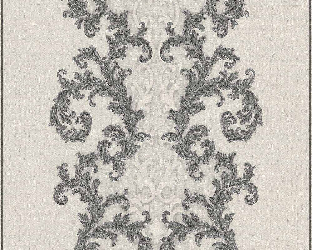 Wallpapers Versace ornament silver creamwhite 96232