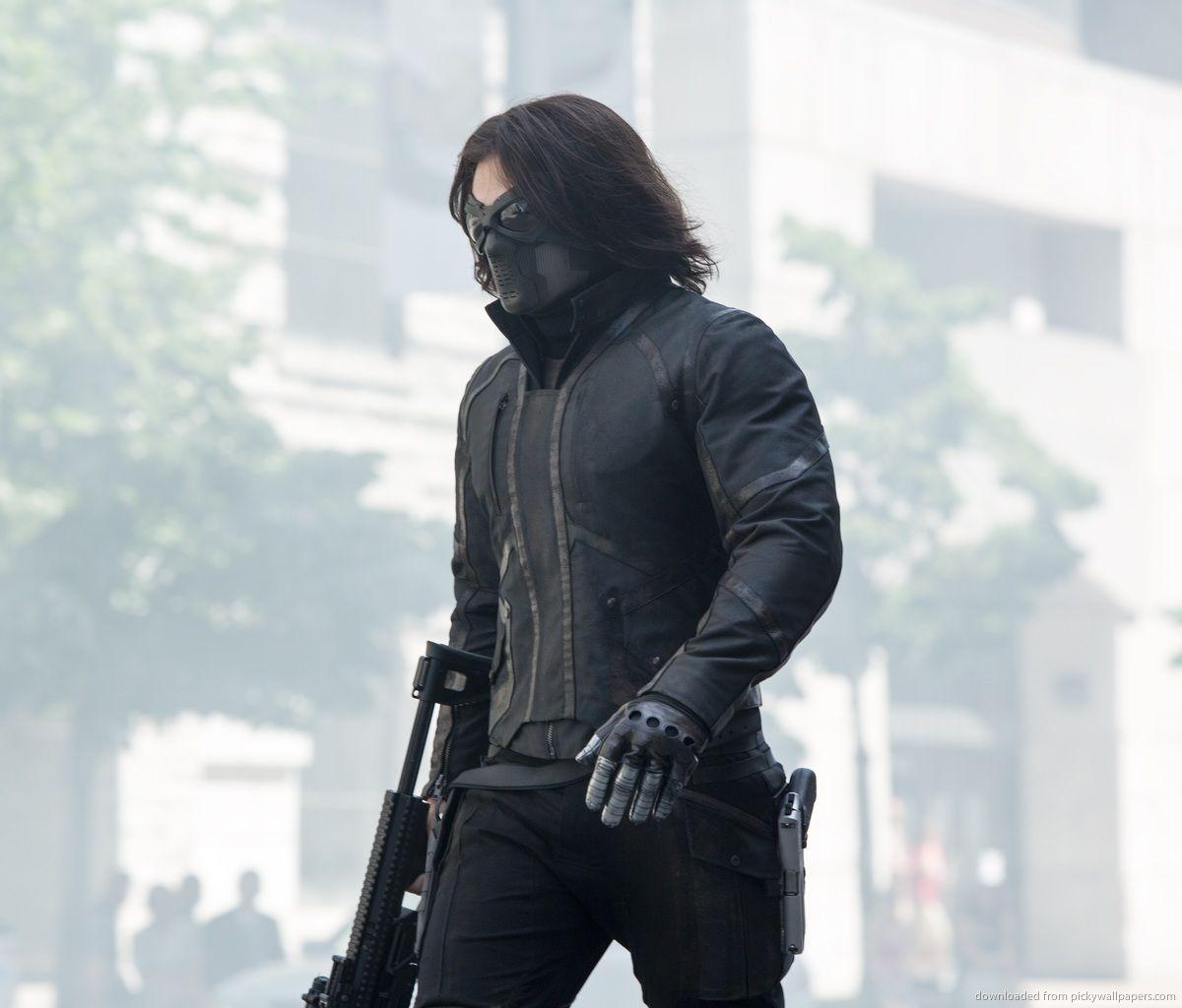 Download Winter Soldier With A Gun Wallpaper For Samsung Galaxy Tab