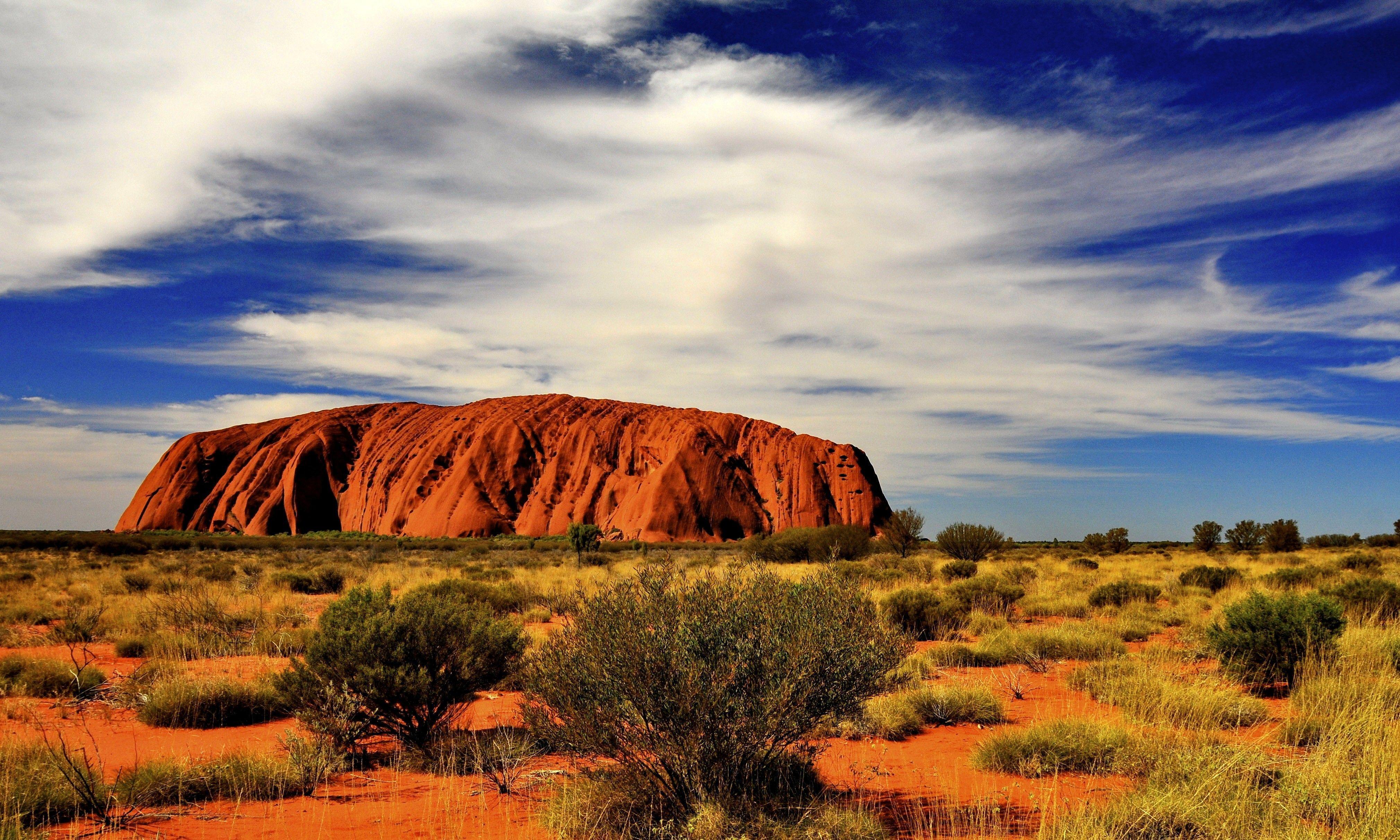 Nature Scene of Uluru Rock in Australia Wallpaper