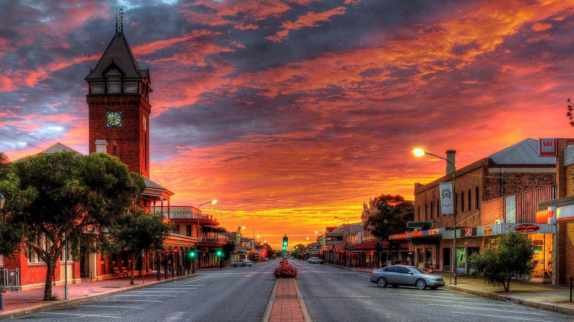 Australia streets sunset wallpaper