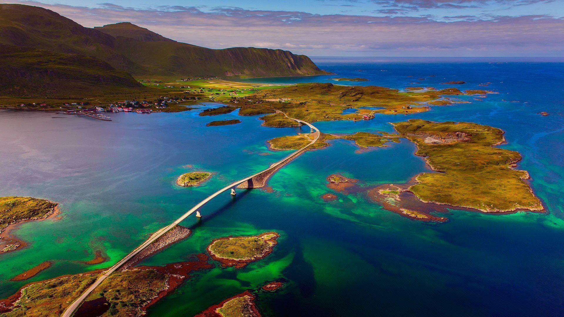 A bridge in the Lofoten Islands, Norway wallpaper and image