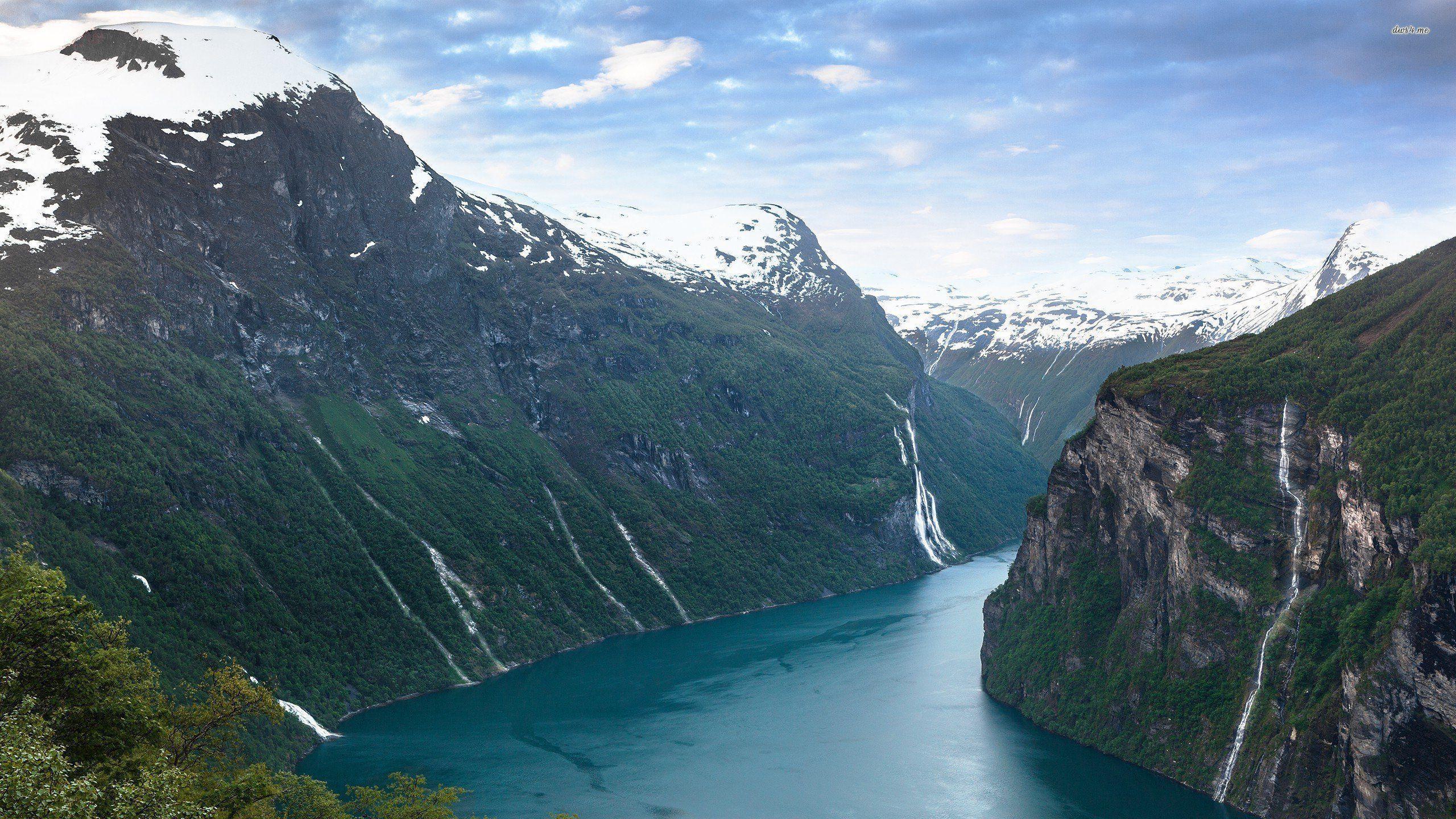 Latefossen Waterfall Norway Wallpaper