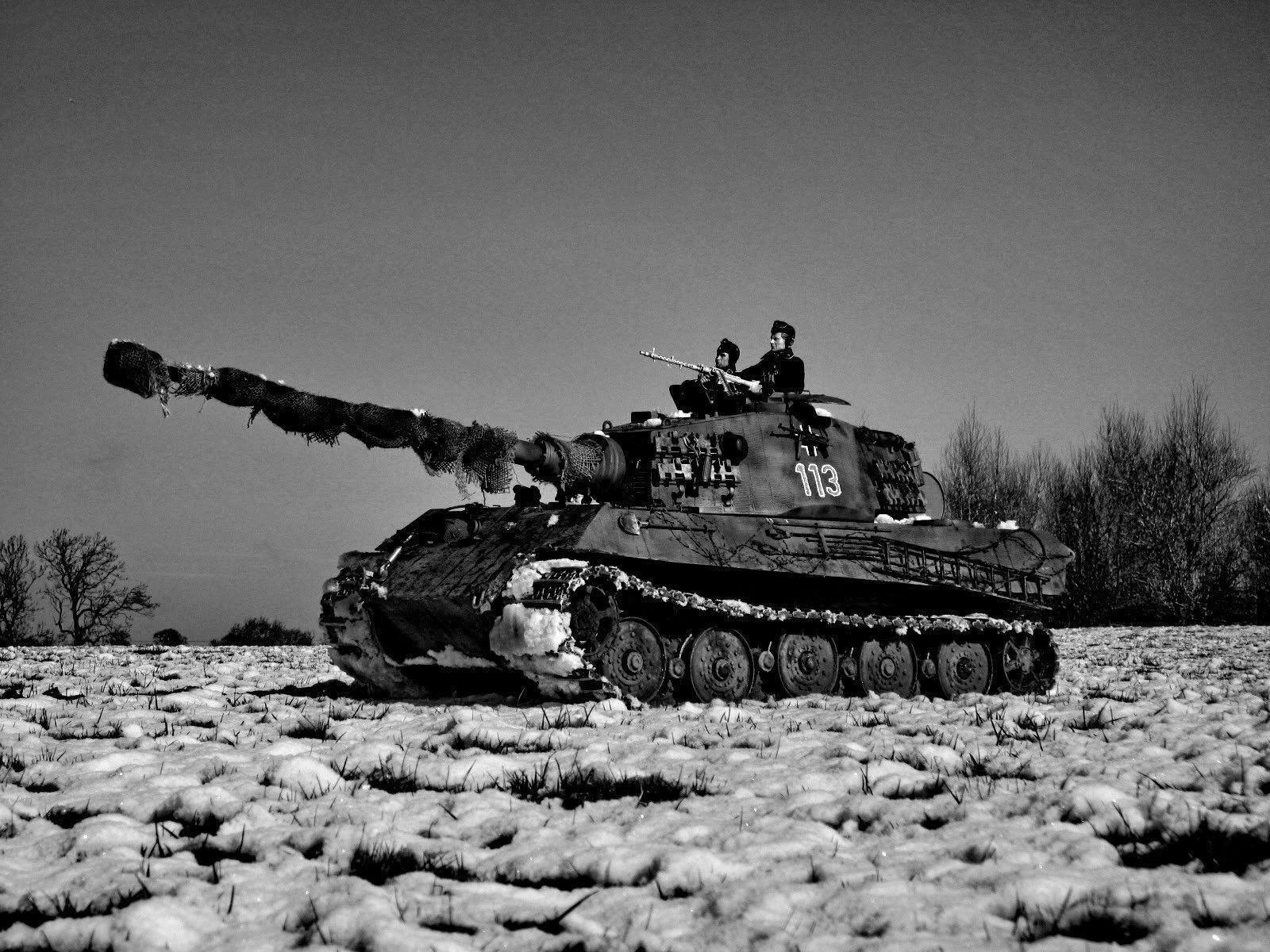 black and white, snow, guns, Germany, tanks, grayscale, tiger tank