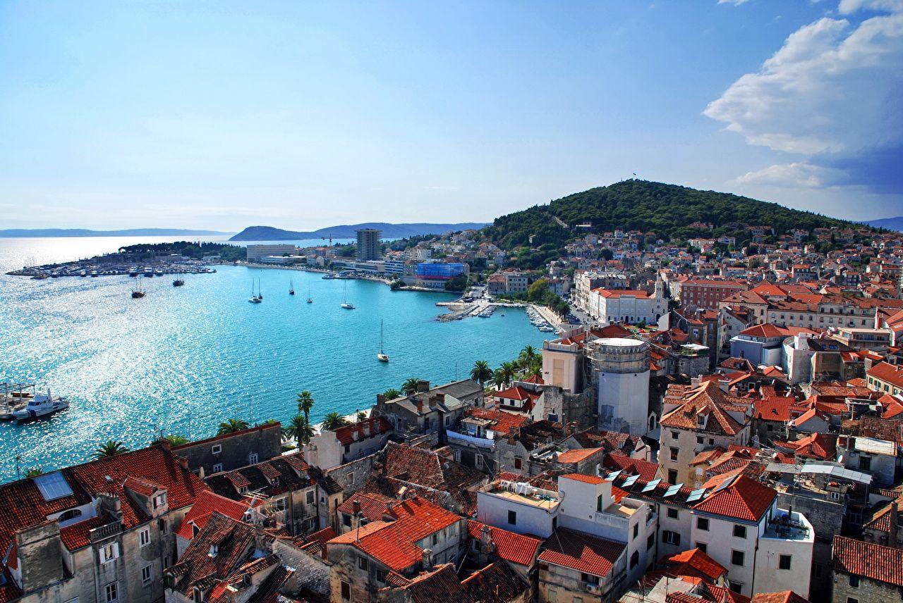 Wallpaper Croatia Houses Coast City of Split Cities Image