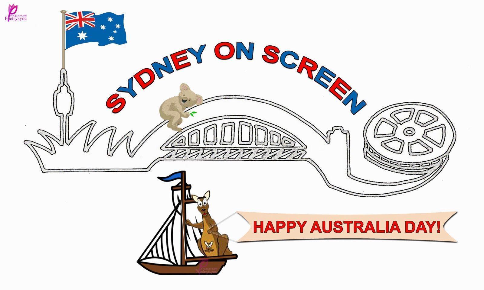 Happy Australia Day Wishes SMS Message with Greeting Wallpaper