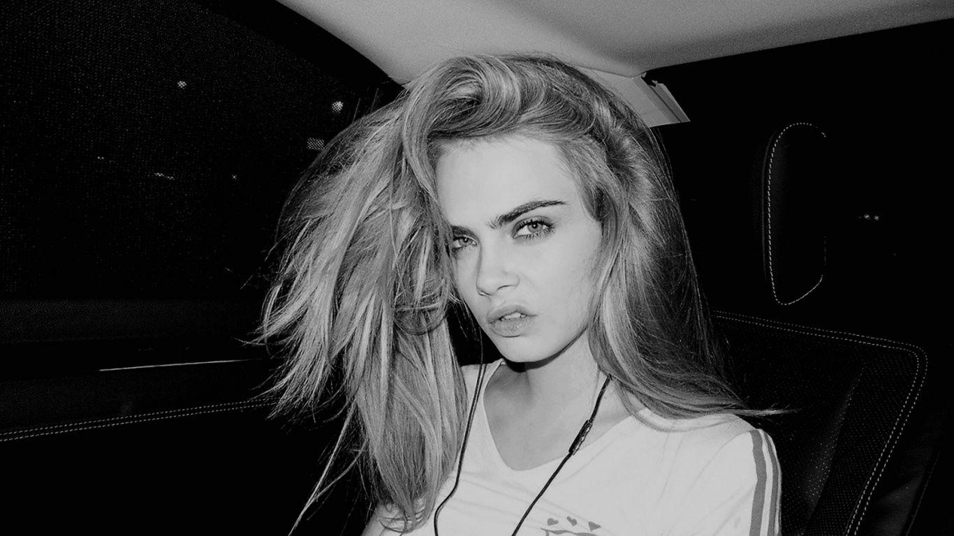 Wallpaper ID 433147  Celebrity Cara Delevingne Phone Wallpaper Face  Model English Black and White 750x1334 free download