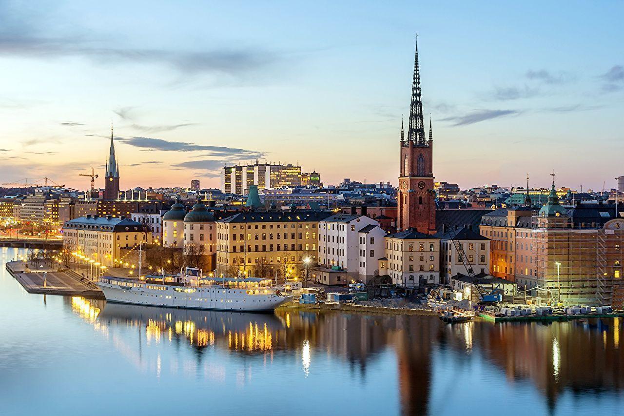 Wallpaper Sweden Houses Rivers Stockholm Cities Image