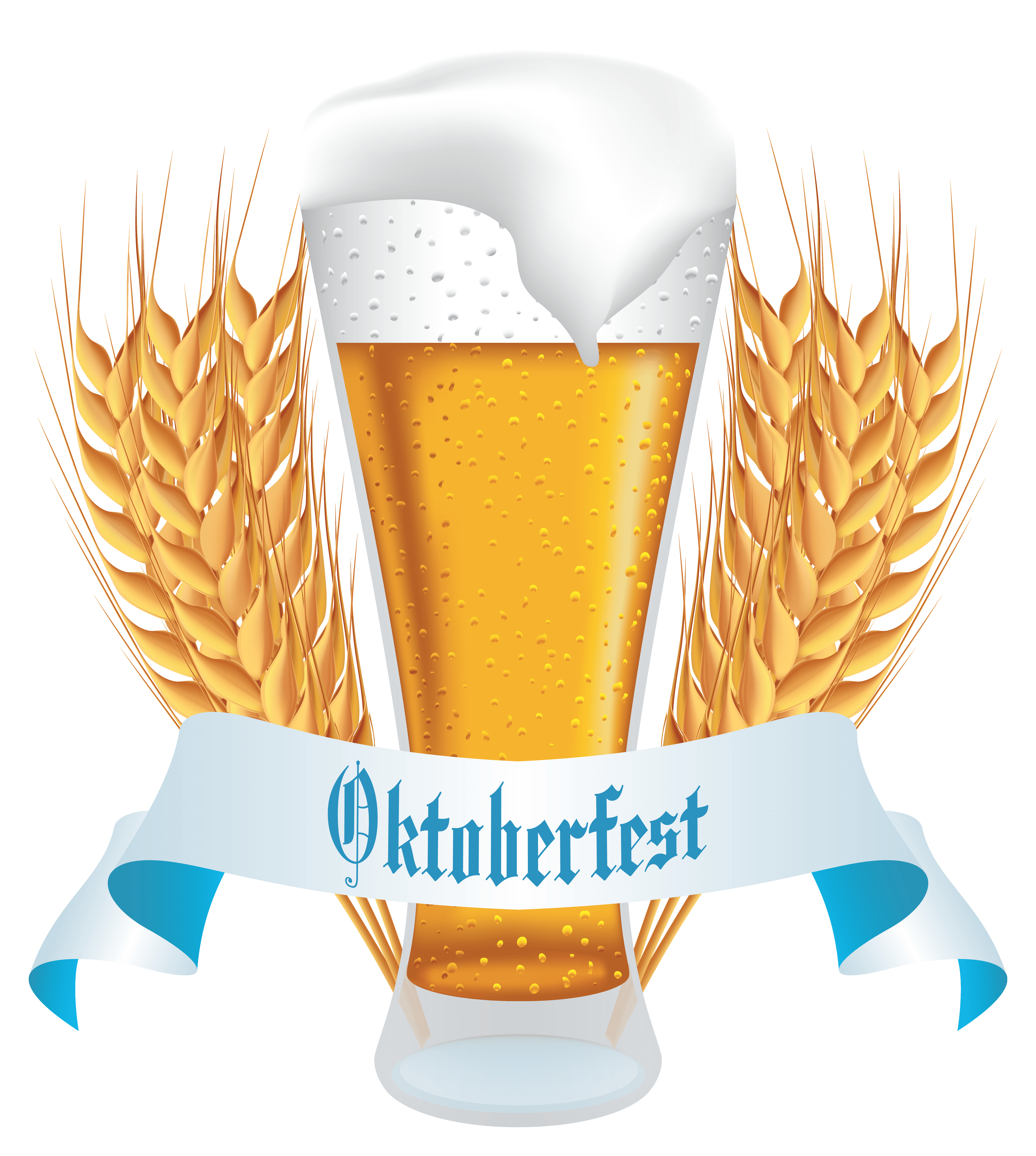 Oktoberfest Beer with Wheat Banner PNG Clipart Image