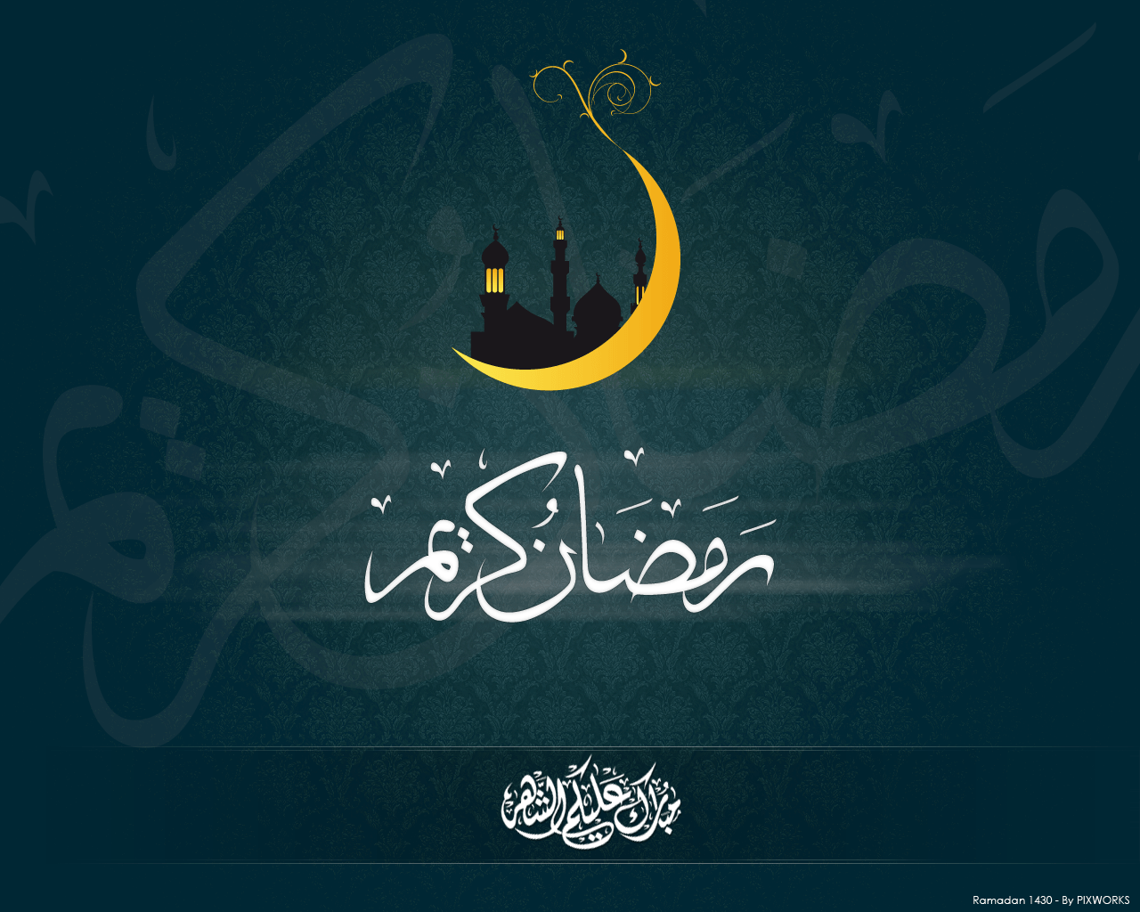 Ramadan Kareem. islamic design with hand drawn calligraphies, beautiful  crescent moon and mosque dome 6542356 Vector Art at Vecteezy