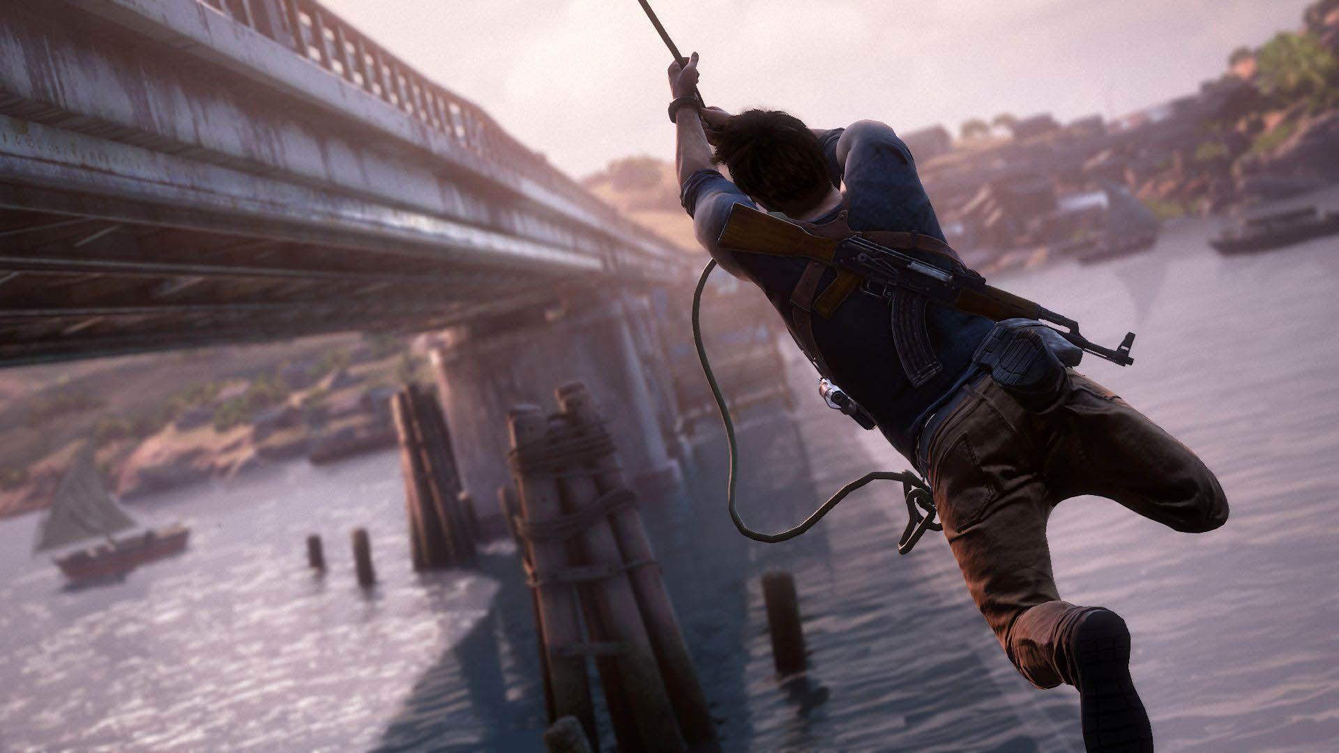 Uncharted 4: A Thief&;s End Jump next to a Bridge