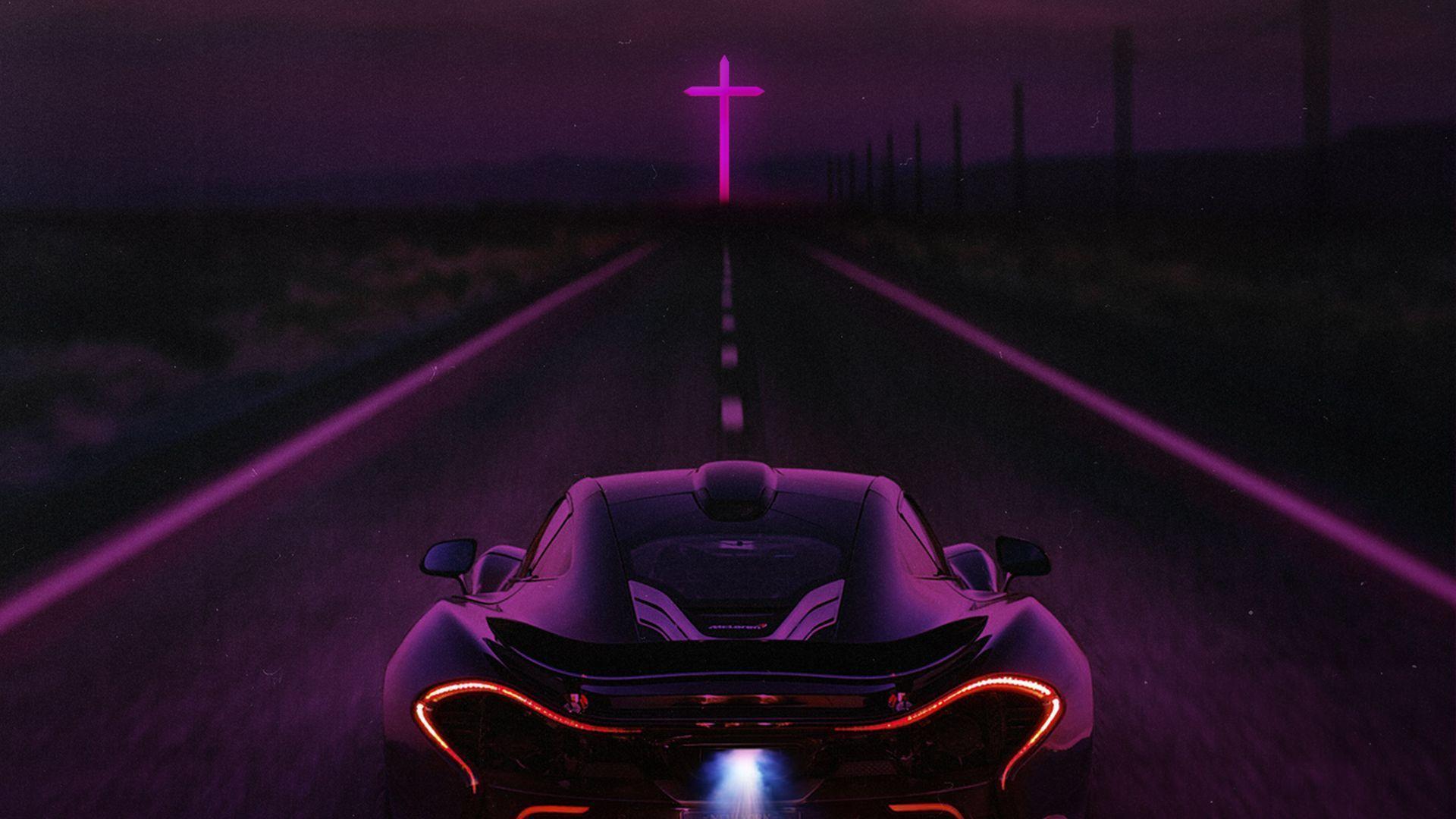 Made this wallpaper to go with The Weeknd's Starboy synthwave remix: outrun
