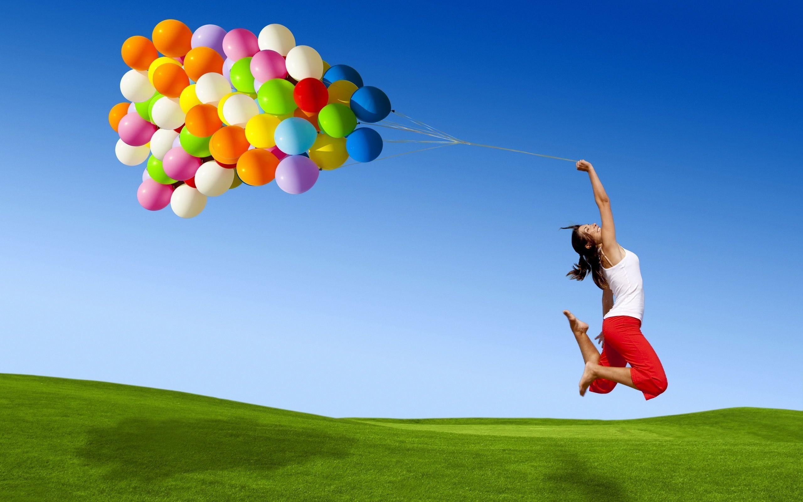Girl and Balloons wallpaper and image, picture, photo