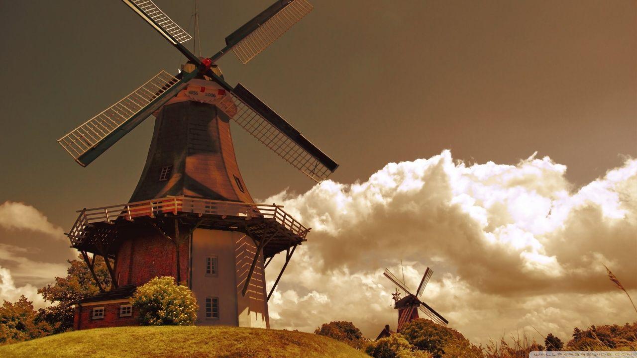 Windmills In The Netherlands HD desktop wallpaper, Widescreen