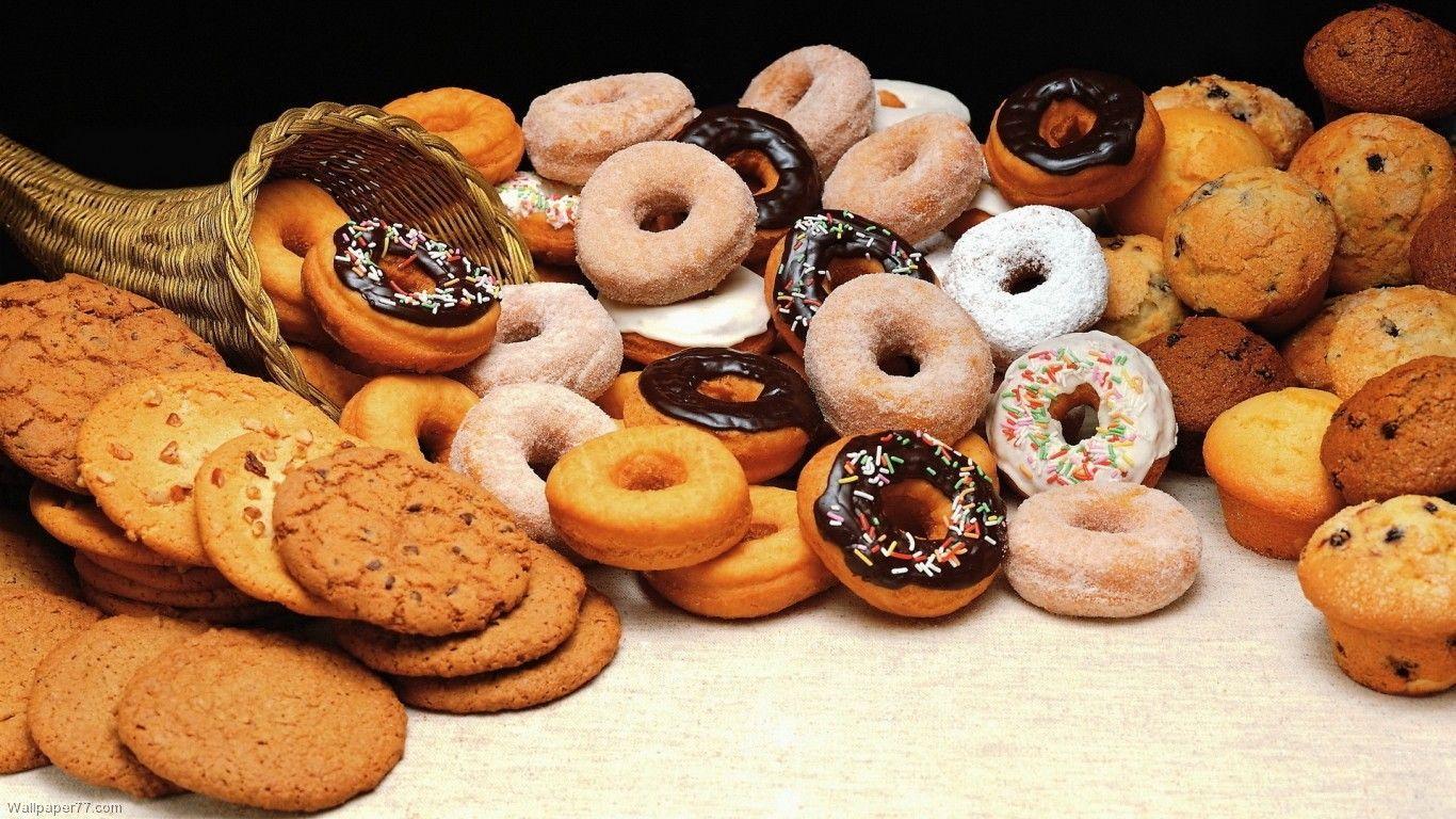 Donuts And Cookies, 1366x768 pixels, Wallpaper tagged Cake