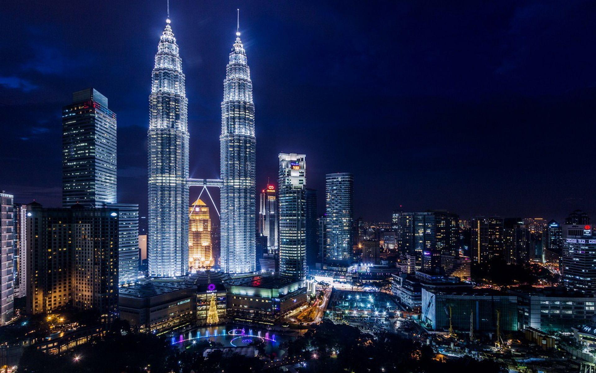 Download 1920x1200 Petronas Towers skyscrapers, Kuala Lumpur