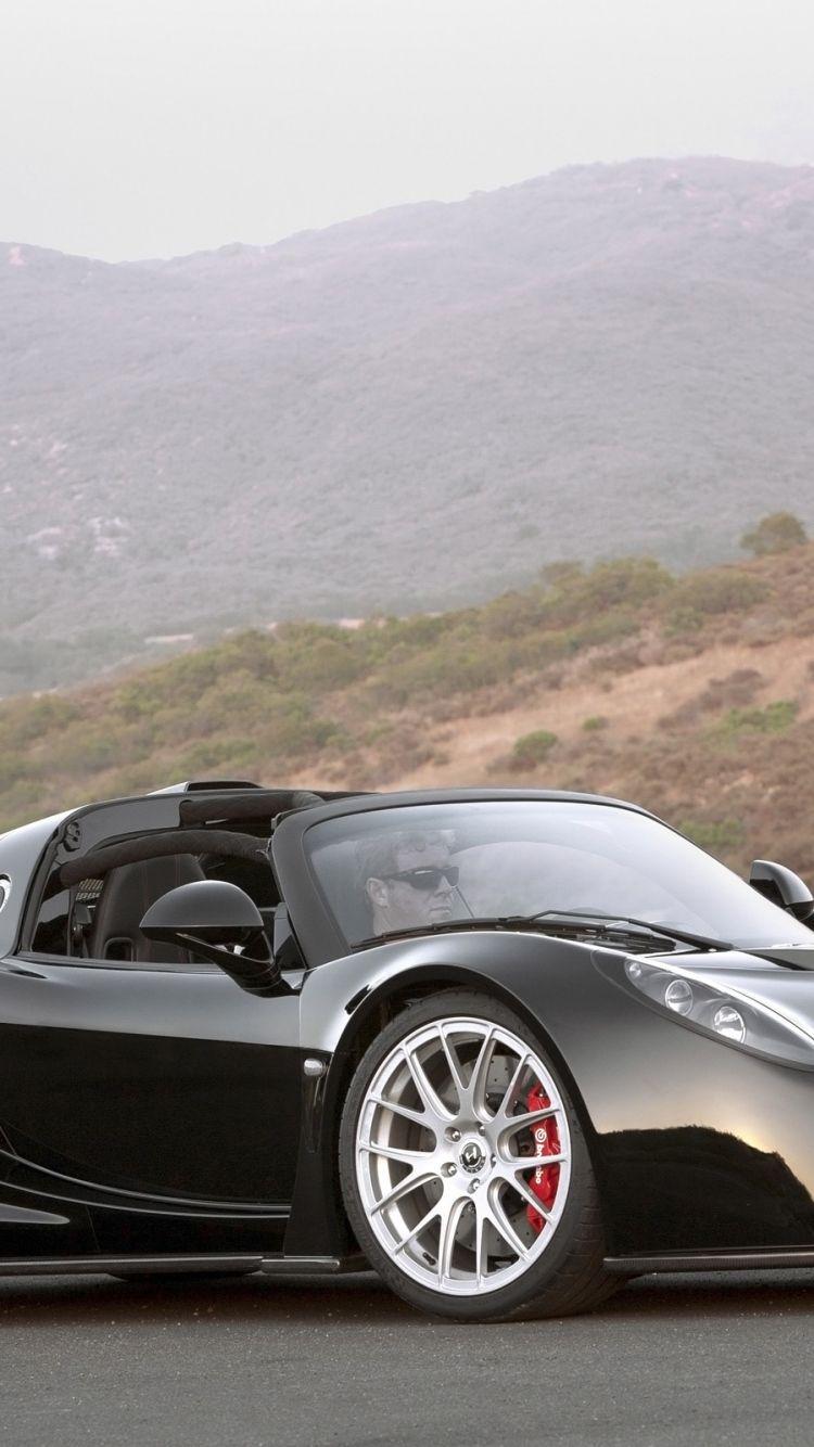 Download Wallpaper 750x1334 Hennessey, Venom, Gt, Spyder, Black