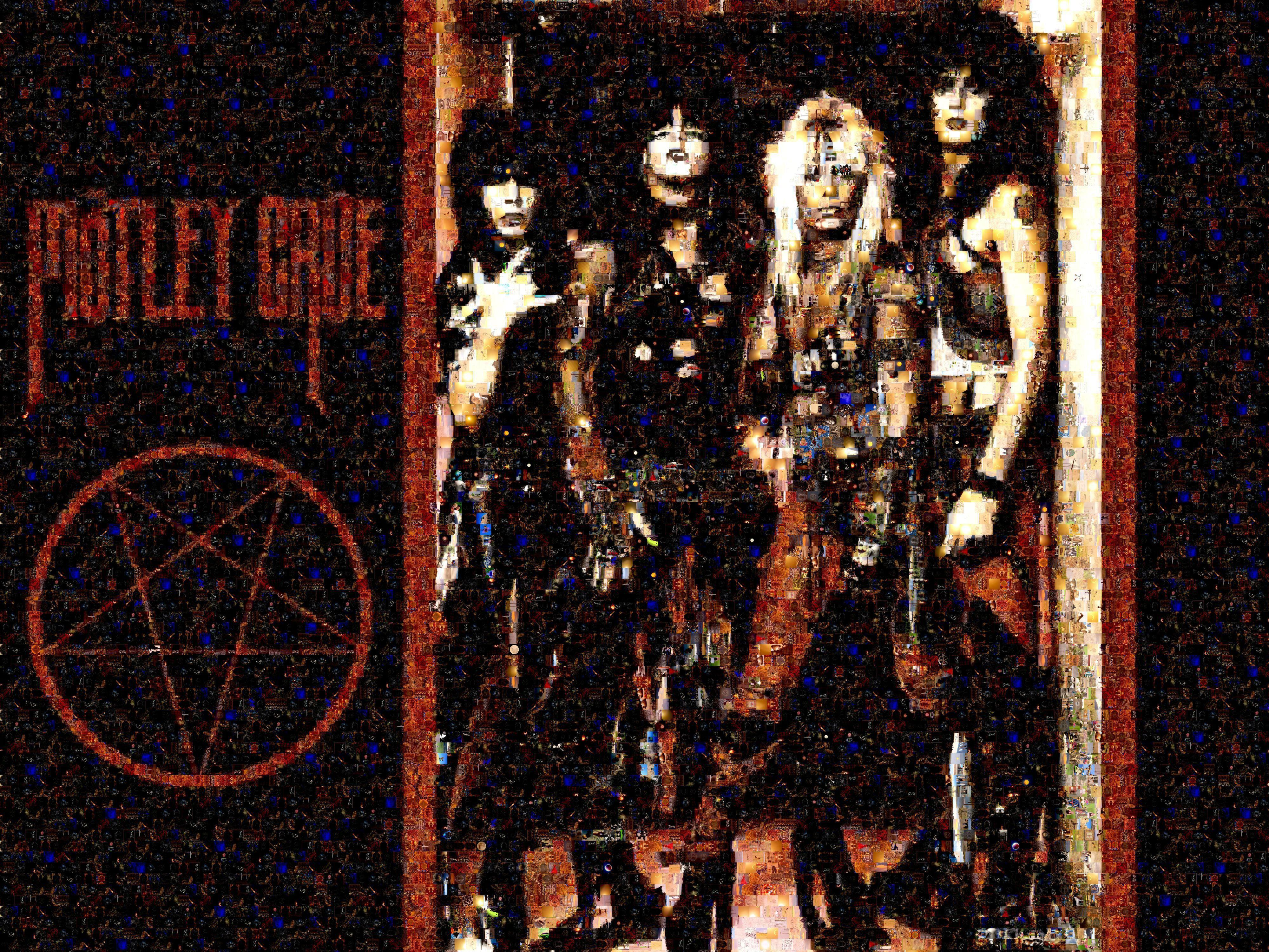MOTLEY CRUE hair metal heavy concert poster tile collage te