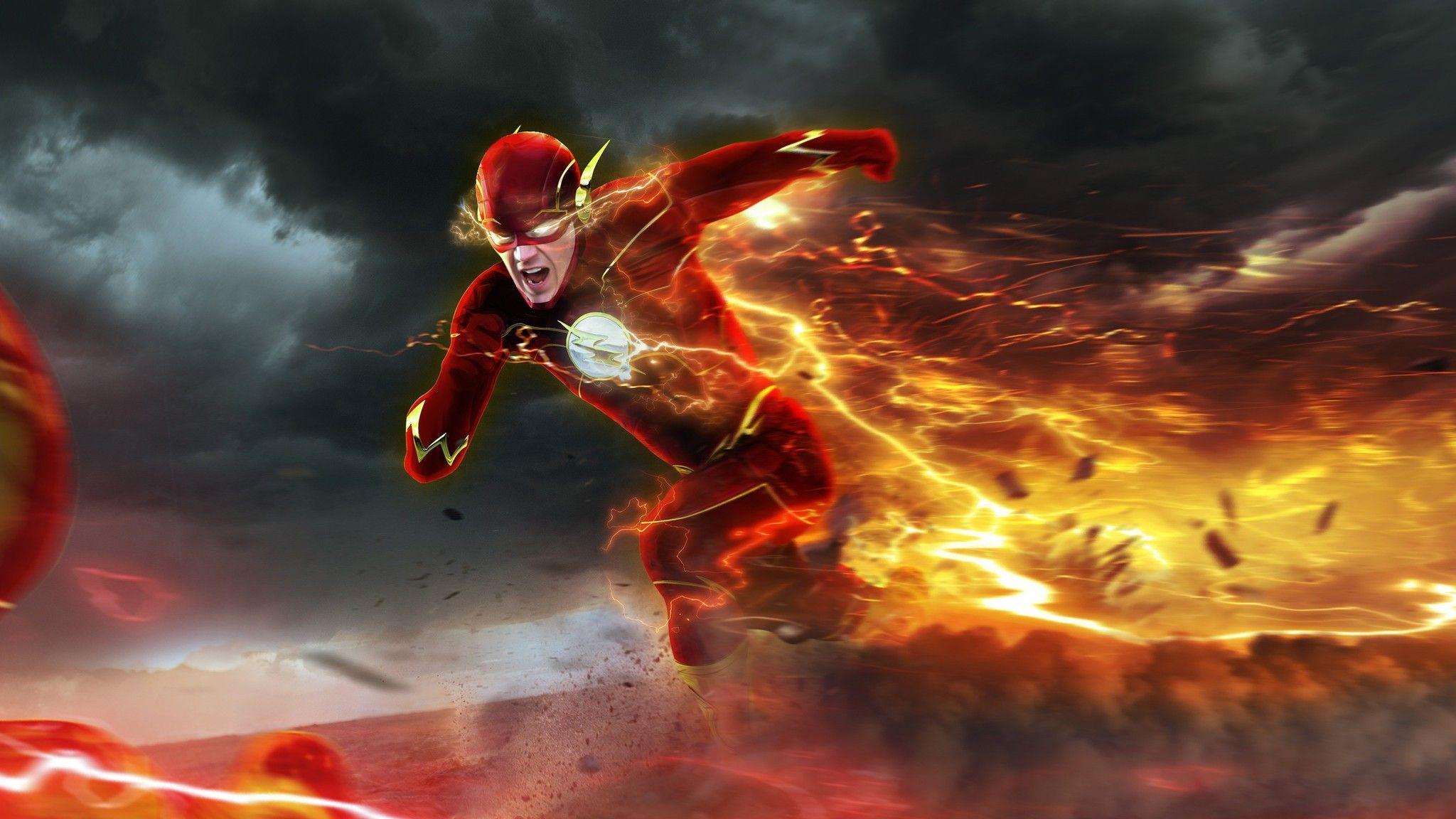 Download Barry Allen In Flash HD Wallpaper In 2048x1152 Screen