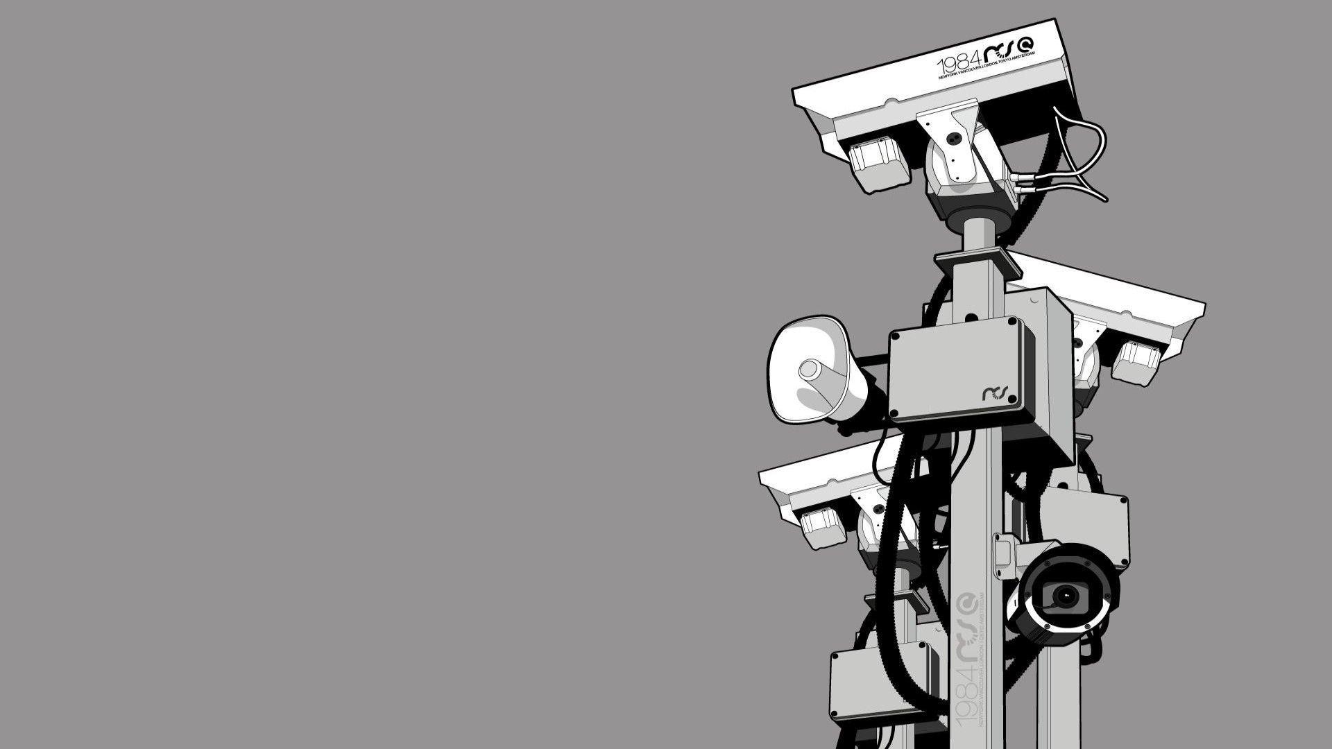Security cameras, gray background wallpaper and image