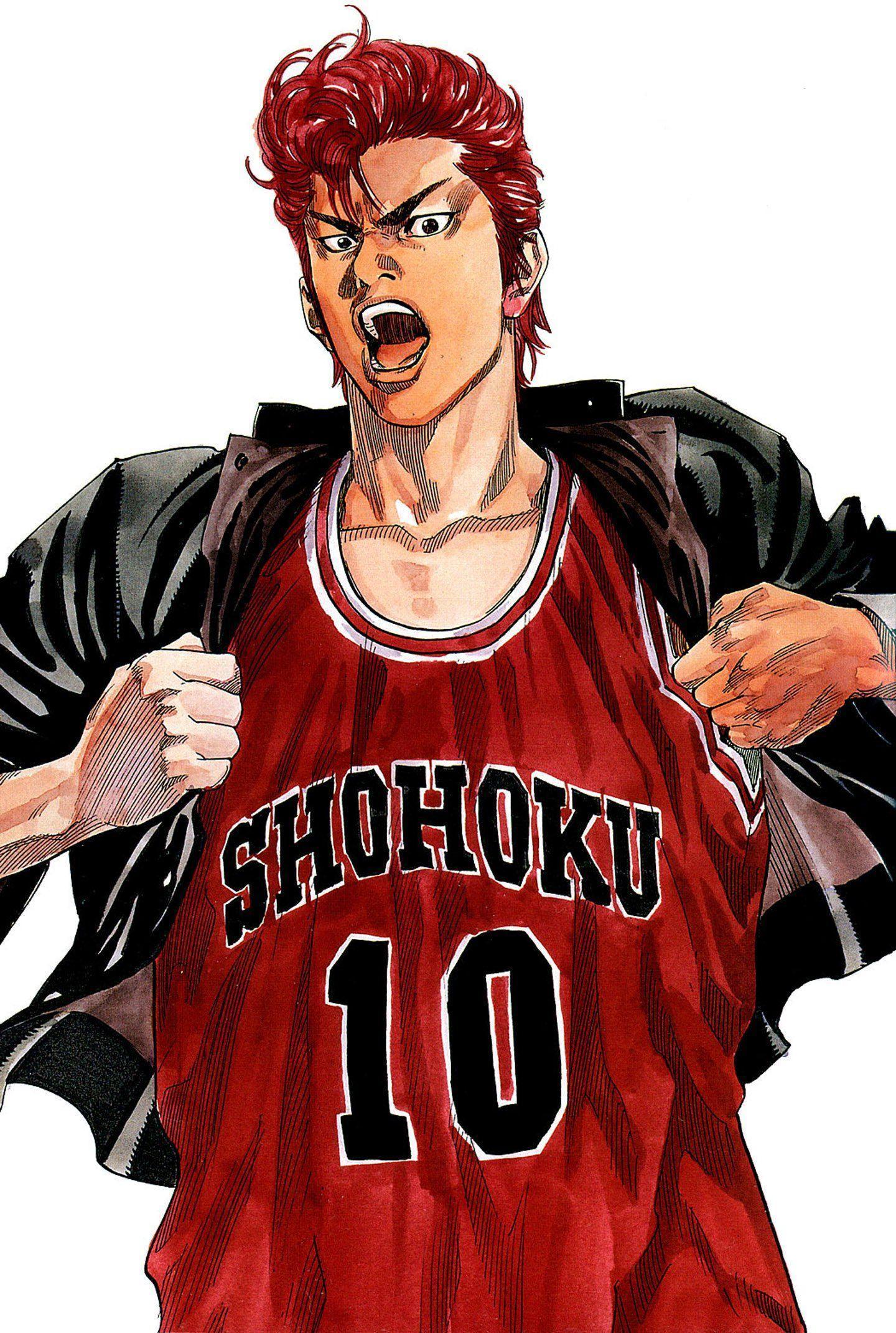 Anime sports basketball Slam Dunk Series Hanamichi Sakuragi