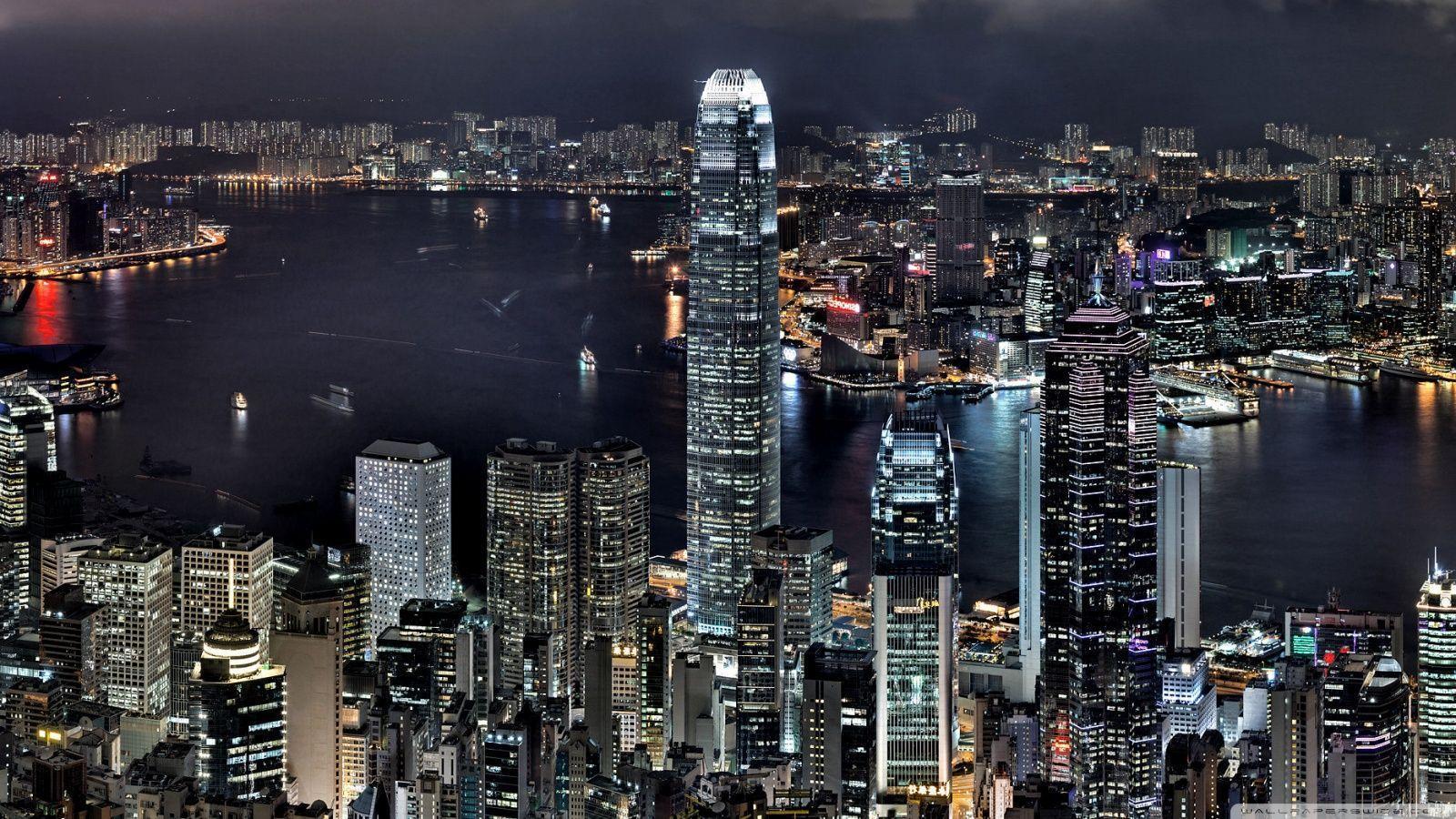 Hong kong, skyline, minimal art, skyscrapers, HD wallpaper | Peakpx