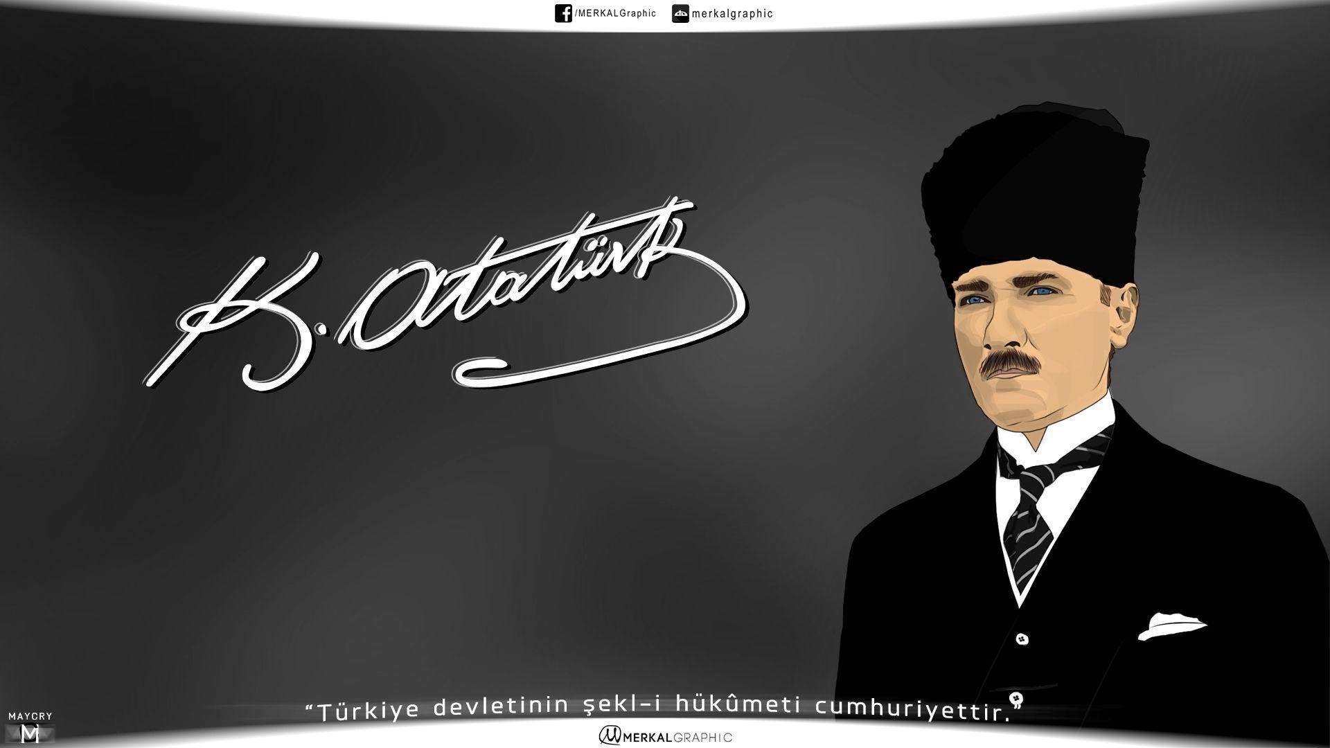 Mustafa Kemal Atatürk Vector Wallpaper