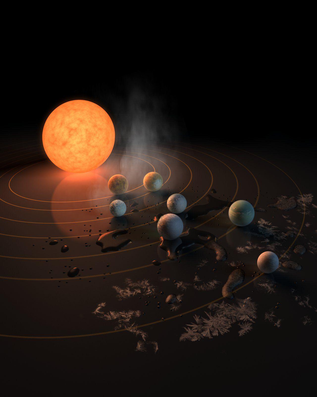 Artist&;s Impression Of The TRAPPIST 1 System