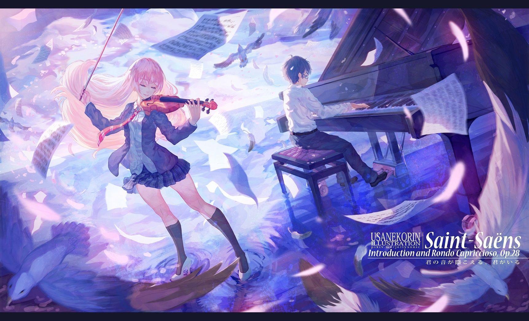 Wallpaper girl, tears, hugs, guy, two, Shigatsu wa Kimi no Uso, Your April  lie for mobile and desktop, section сёдзё, resolution 3840x2160 - download